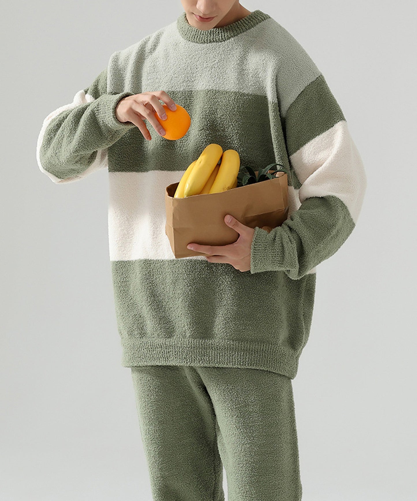 秋冬暖かふわふわ 男女兼用 上下2点セットアップ ルームウェア