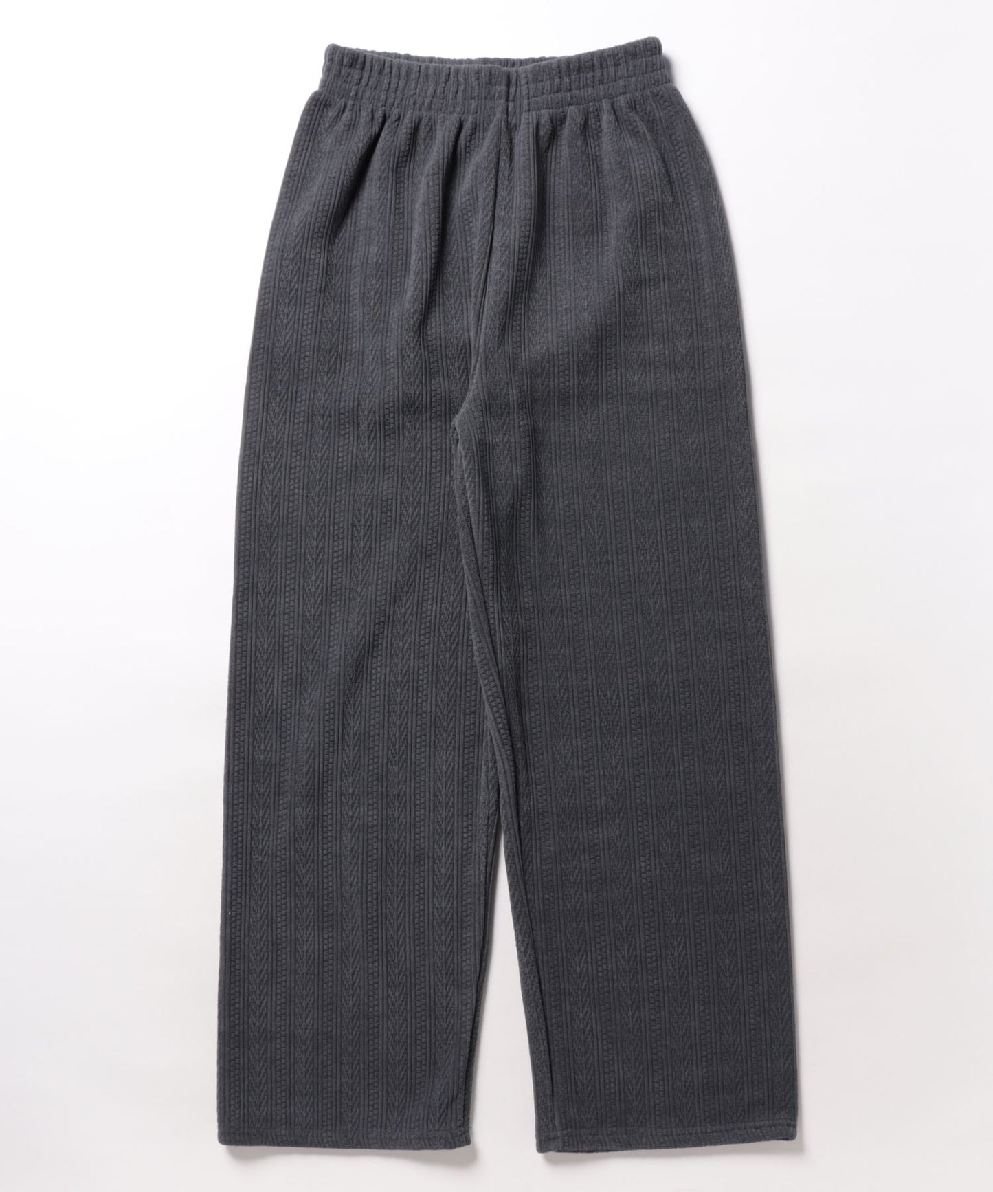 裏起毛 ケーブル柄コーデュロイストレートスウェットパンツ