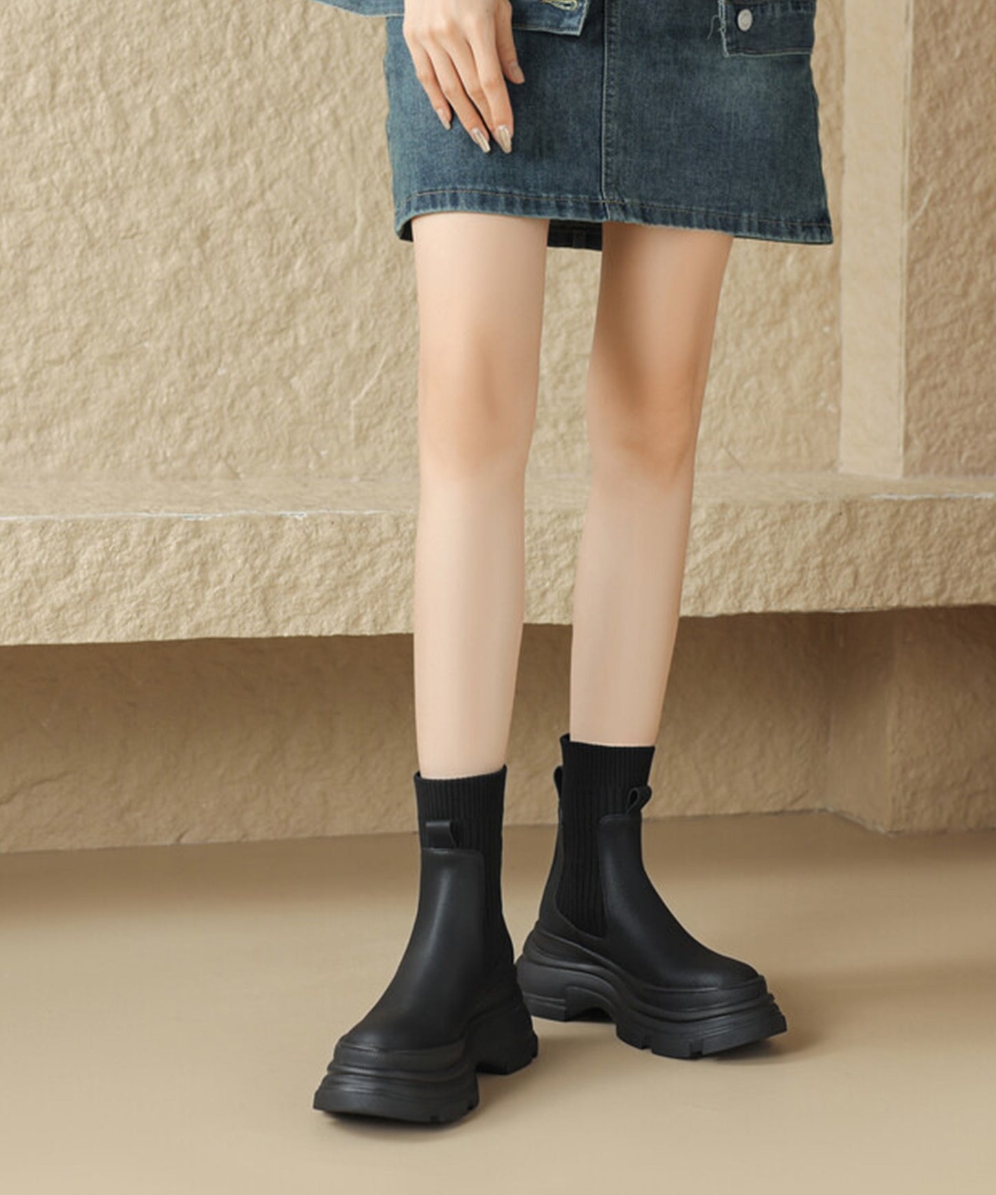 【shoes365】ニットソックス ブーツ