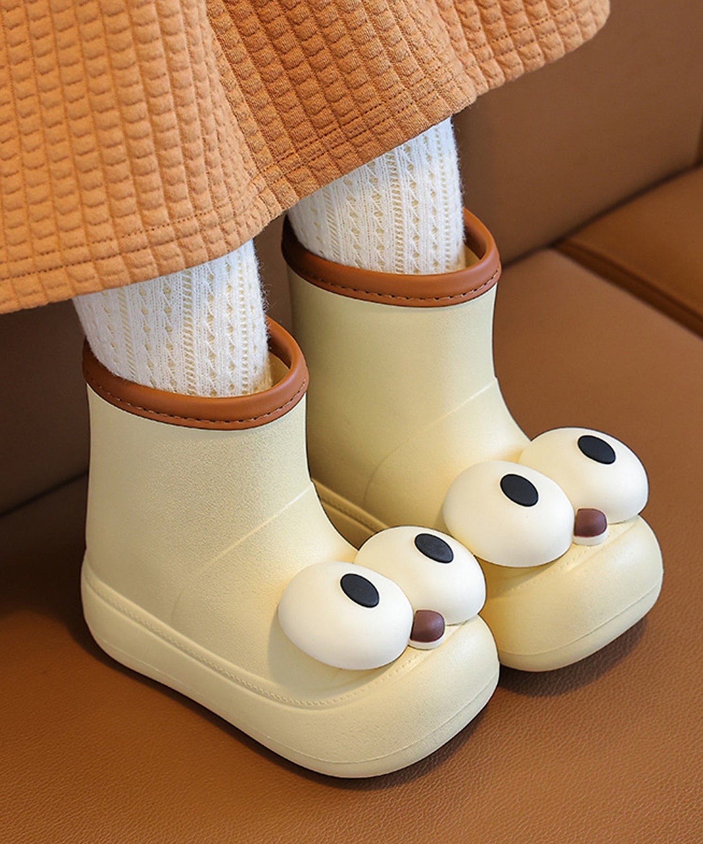 【shoes365】かわいい大きな目 子供用レインブーツ