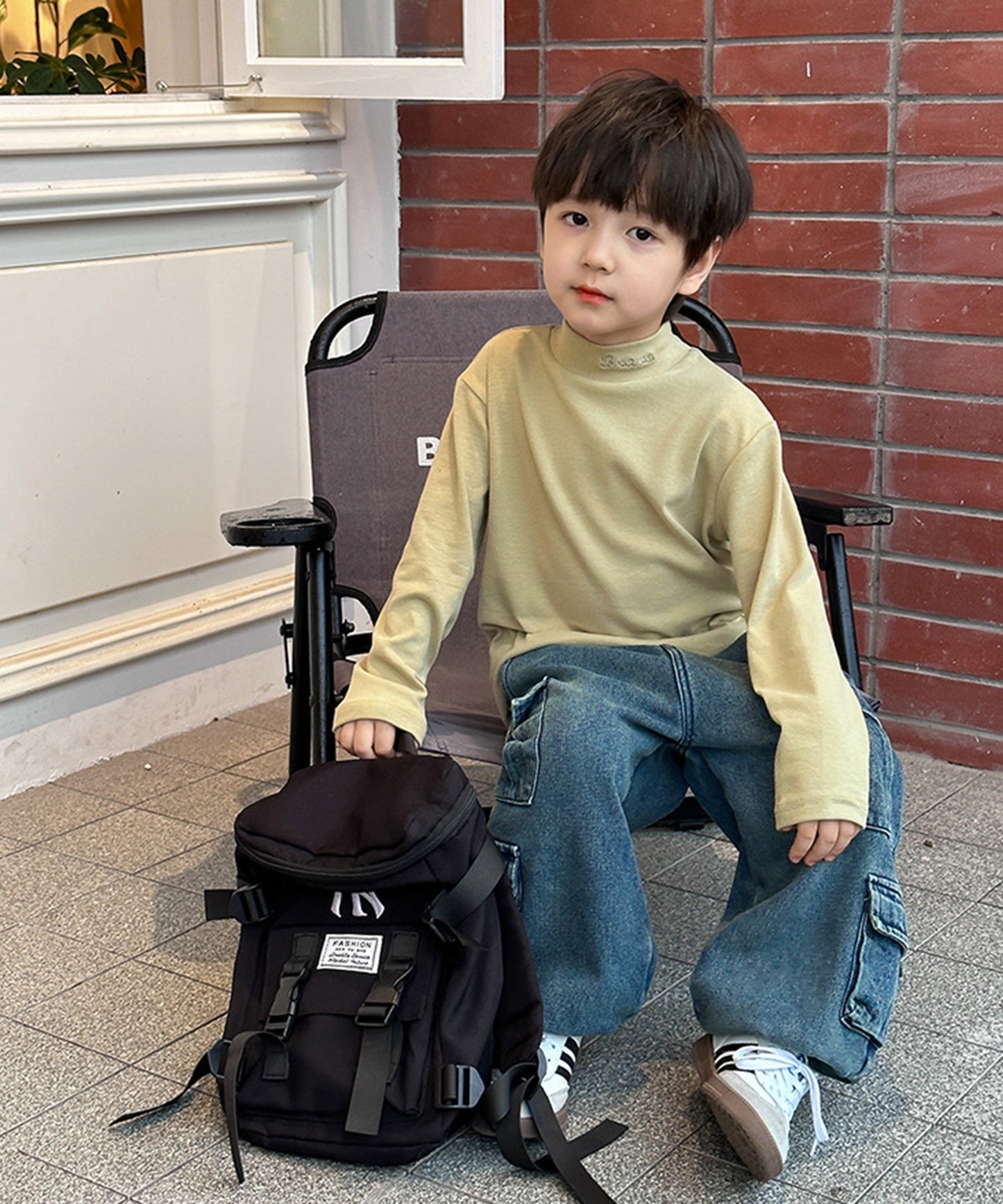 【aimoha-KIDS-】韓国子供服 ソフトタッチモックネックインナー