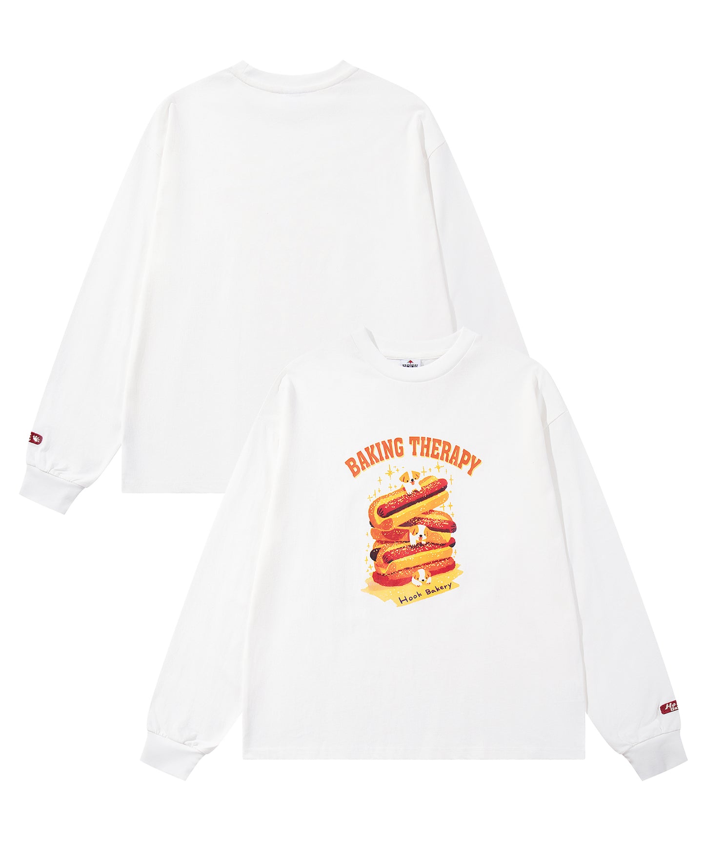 HOOK -original- 「HOOK BAKERY」シリーズ ヴィンテージ風犬プリントロンTEE