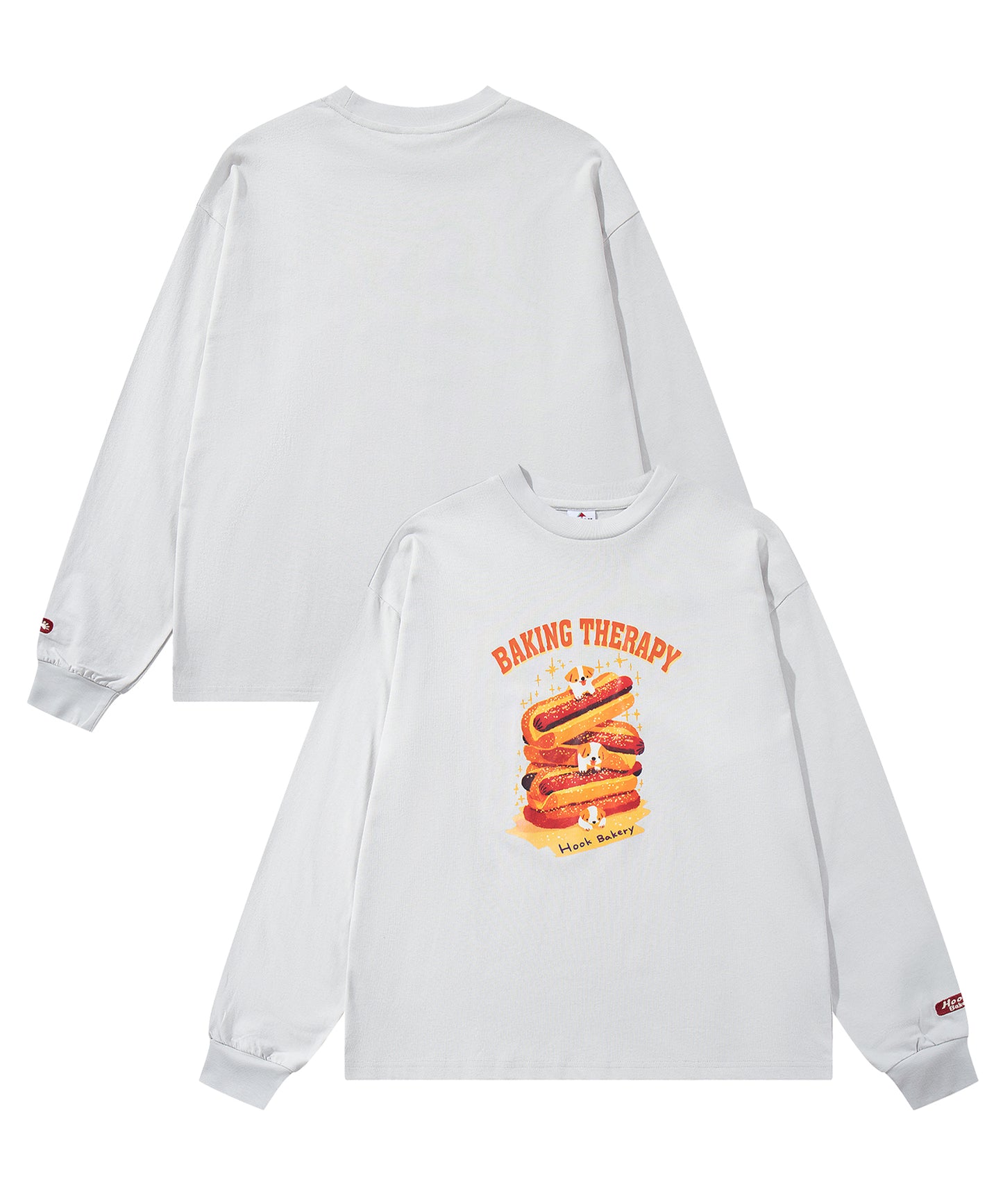 HOOK -original- 「HOOK BAKERY」シリーズ ヴィンテージ風犬プリントロンTEE