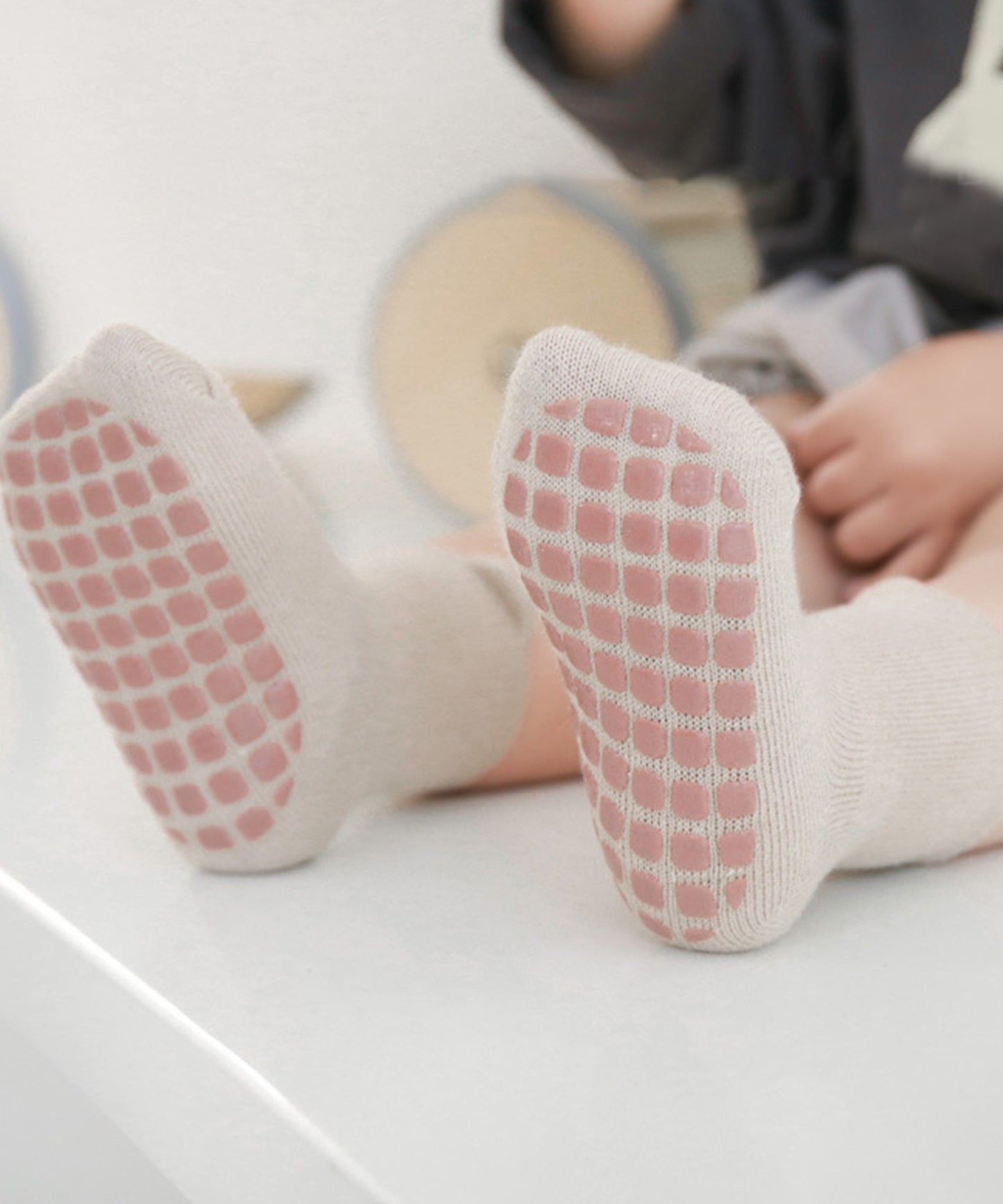 【mosox】かわいい耳付き滑り止め入りkids靴下3点セット