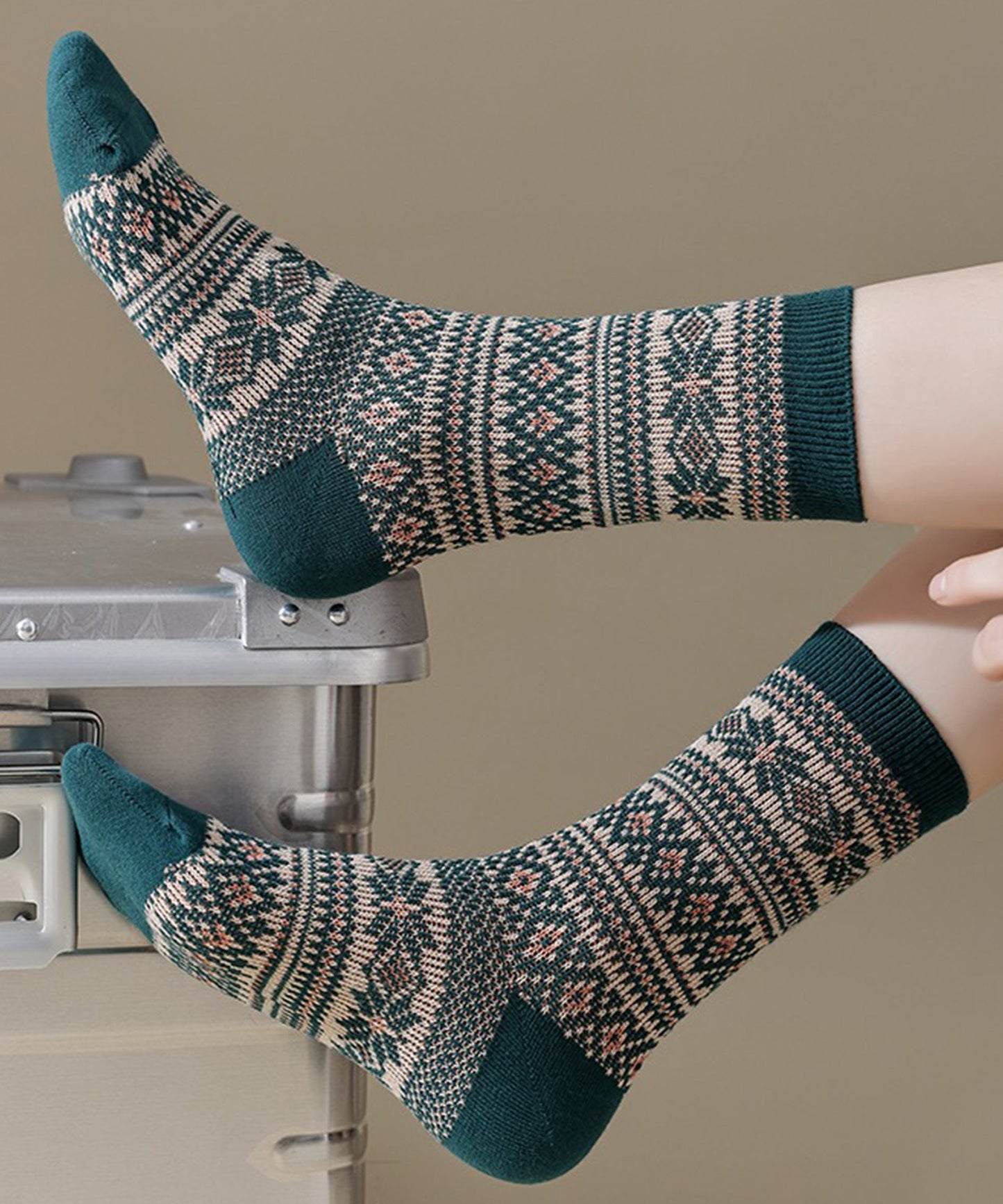 【mosox】レトロ暖かい靴下5点セット