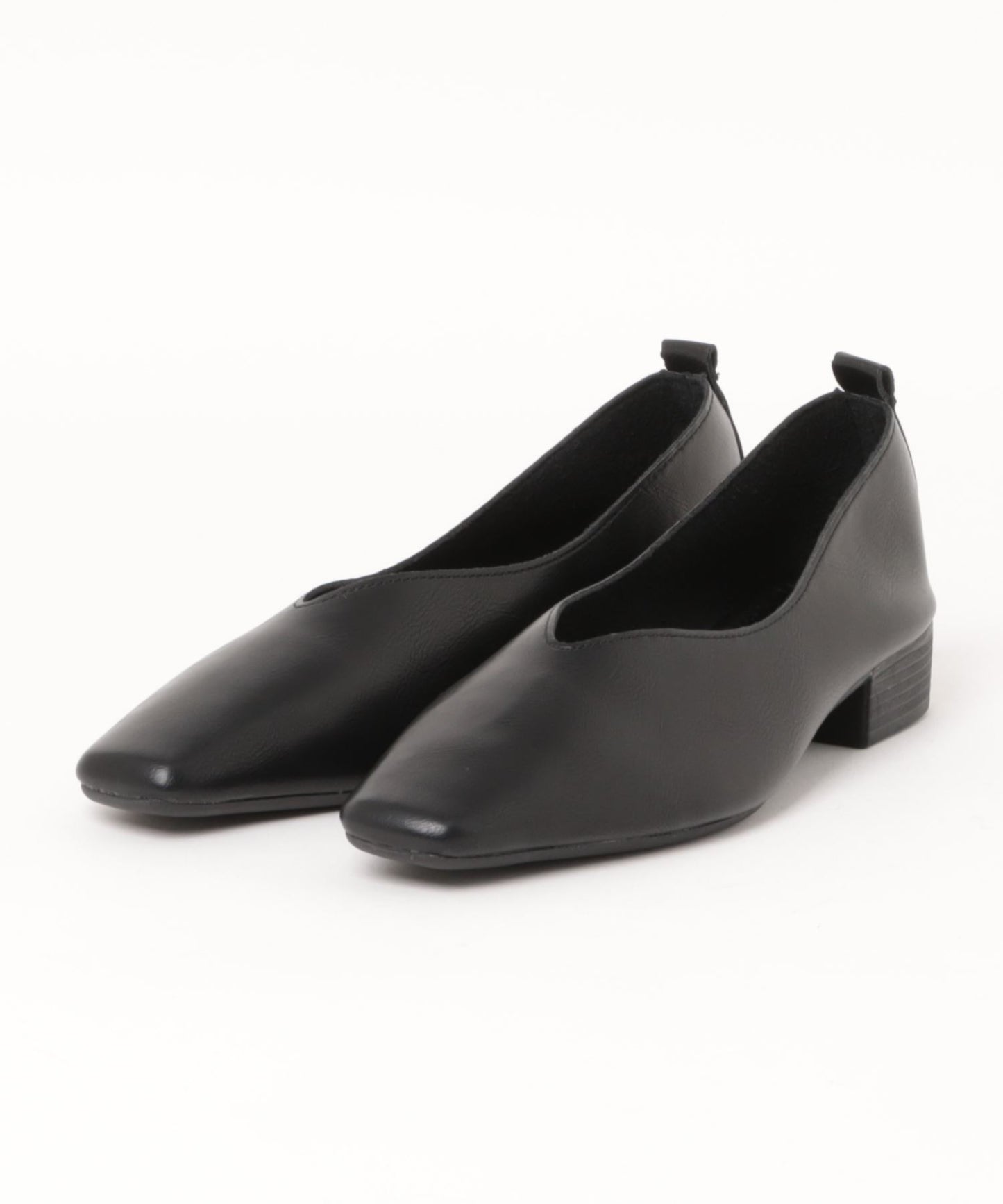 【shoes365】V型 ローヒール スクエアトゥパンプス