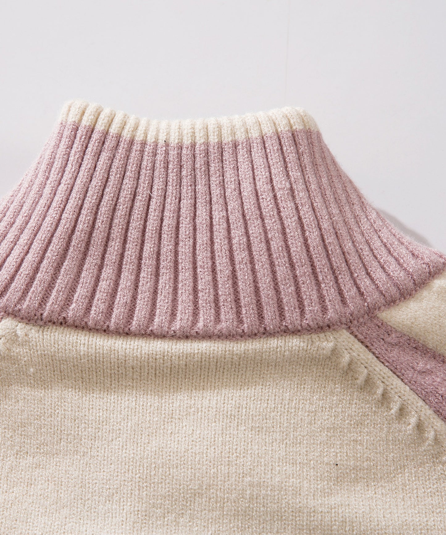 【HOOK】for girls レーシング風袖星切り替えブルゾンニット ショート丈