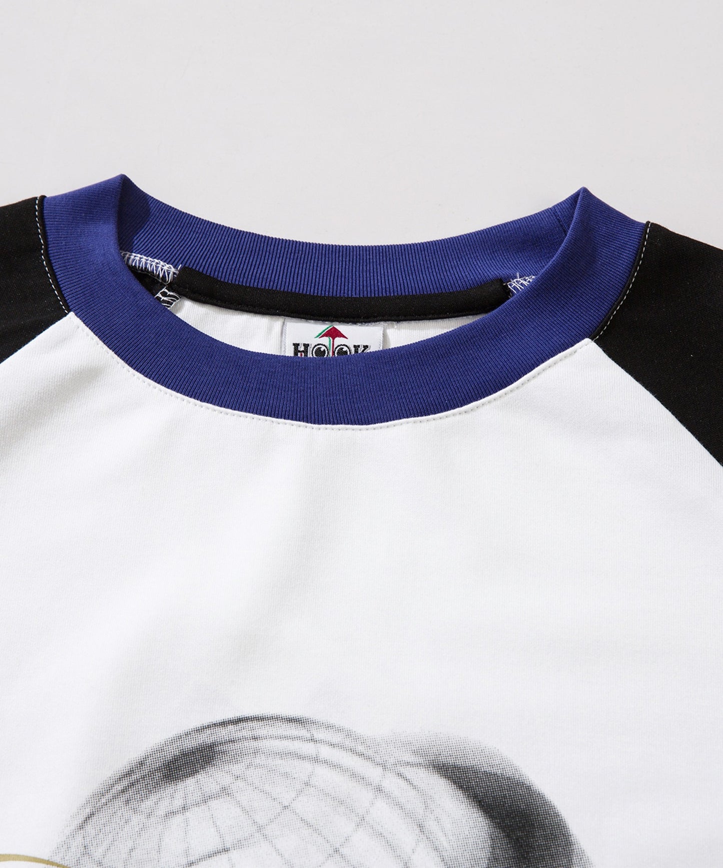 【HOOK -original- 】Y2K発泡プリント配色ラグランスリーブロンTEE