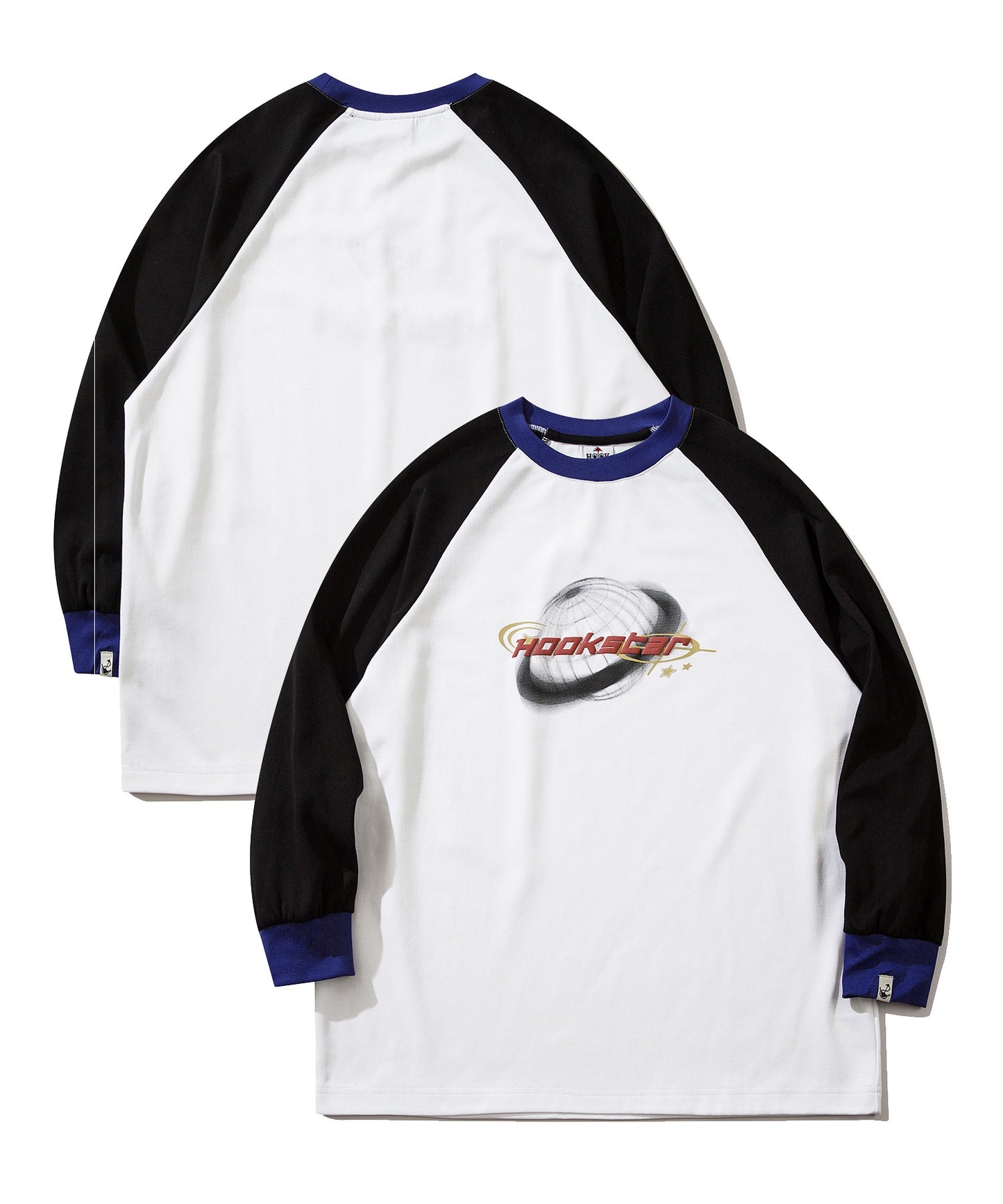 【HOOK -original- 】Y2K発泡プリント配色ラグランスリーブロンTEE