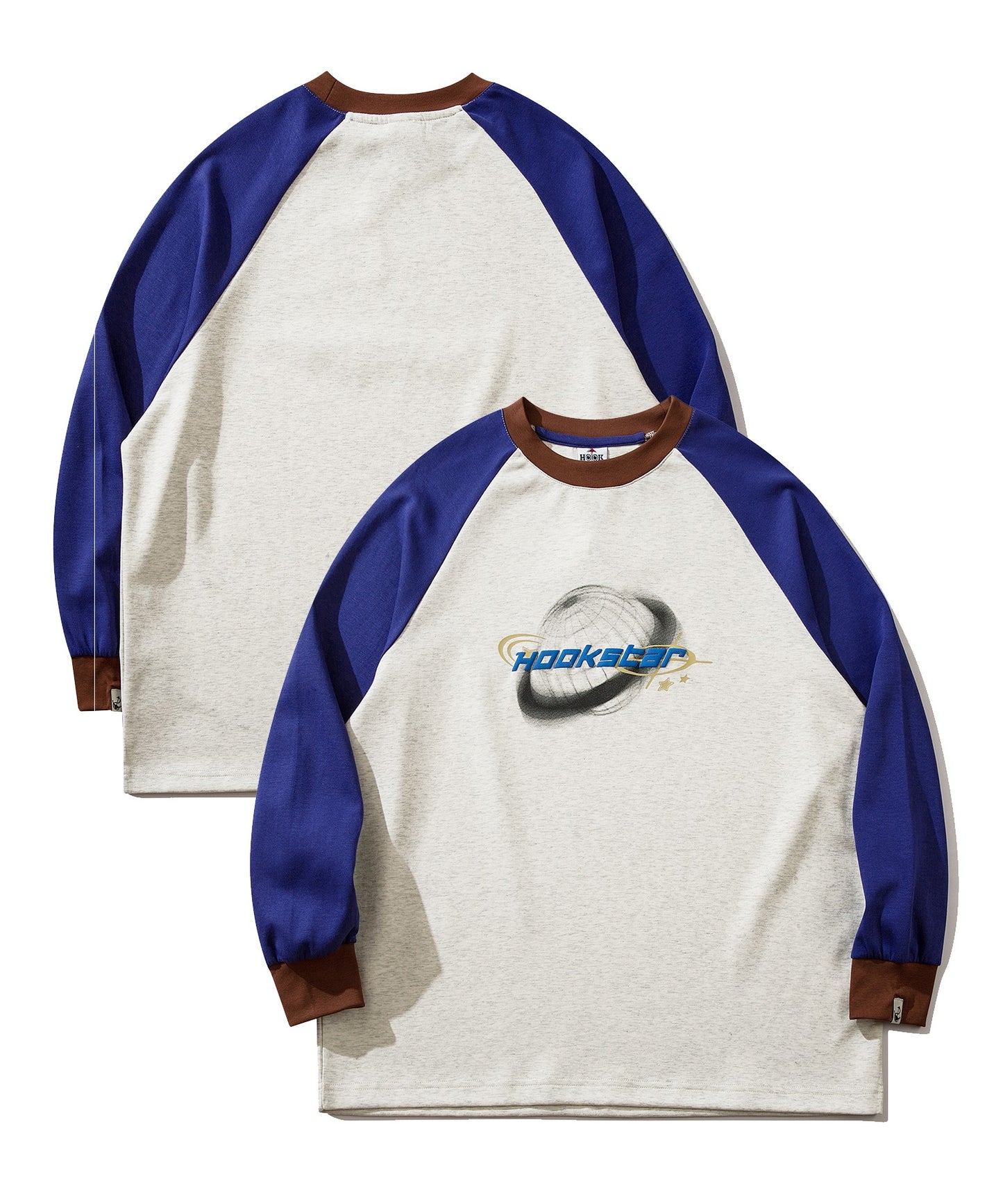 【HOOK -original- 】Y2K発泡プリント配色ラグランスリーブロンTEE