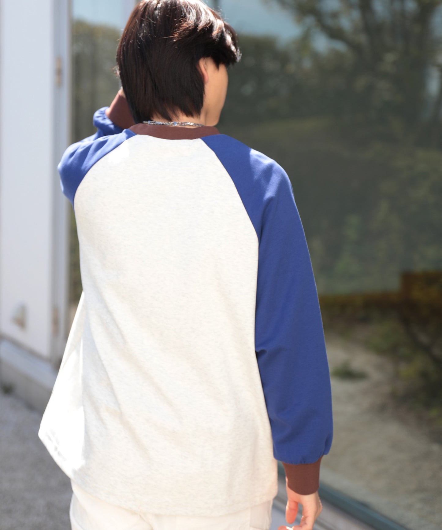 【HOOK -original- 】Y2K発泡プリント配色ラグランスリーブロンTEE