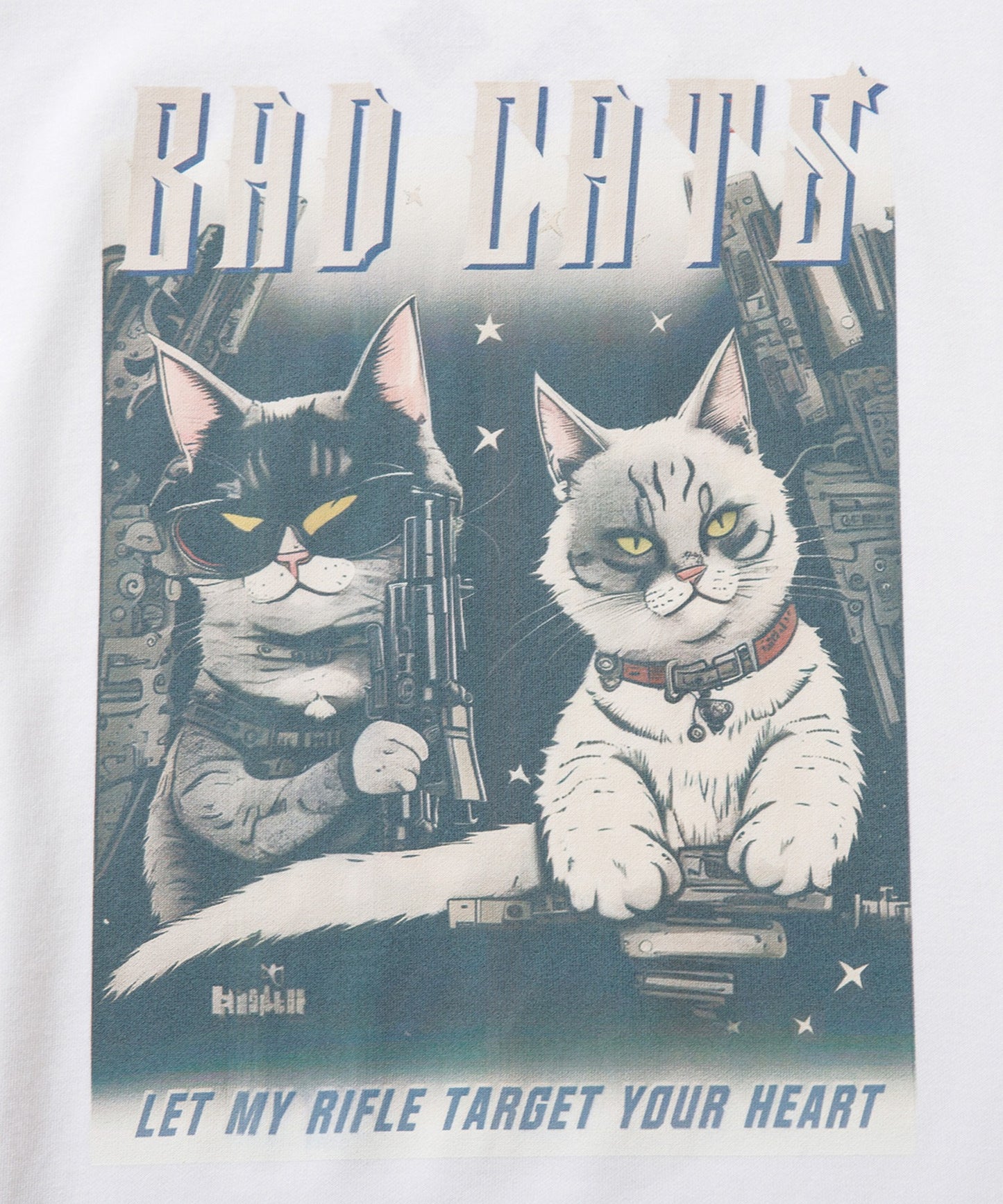 【HOOK -original- 】にゃんにゃんマフィアプリントロンTEE