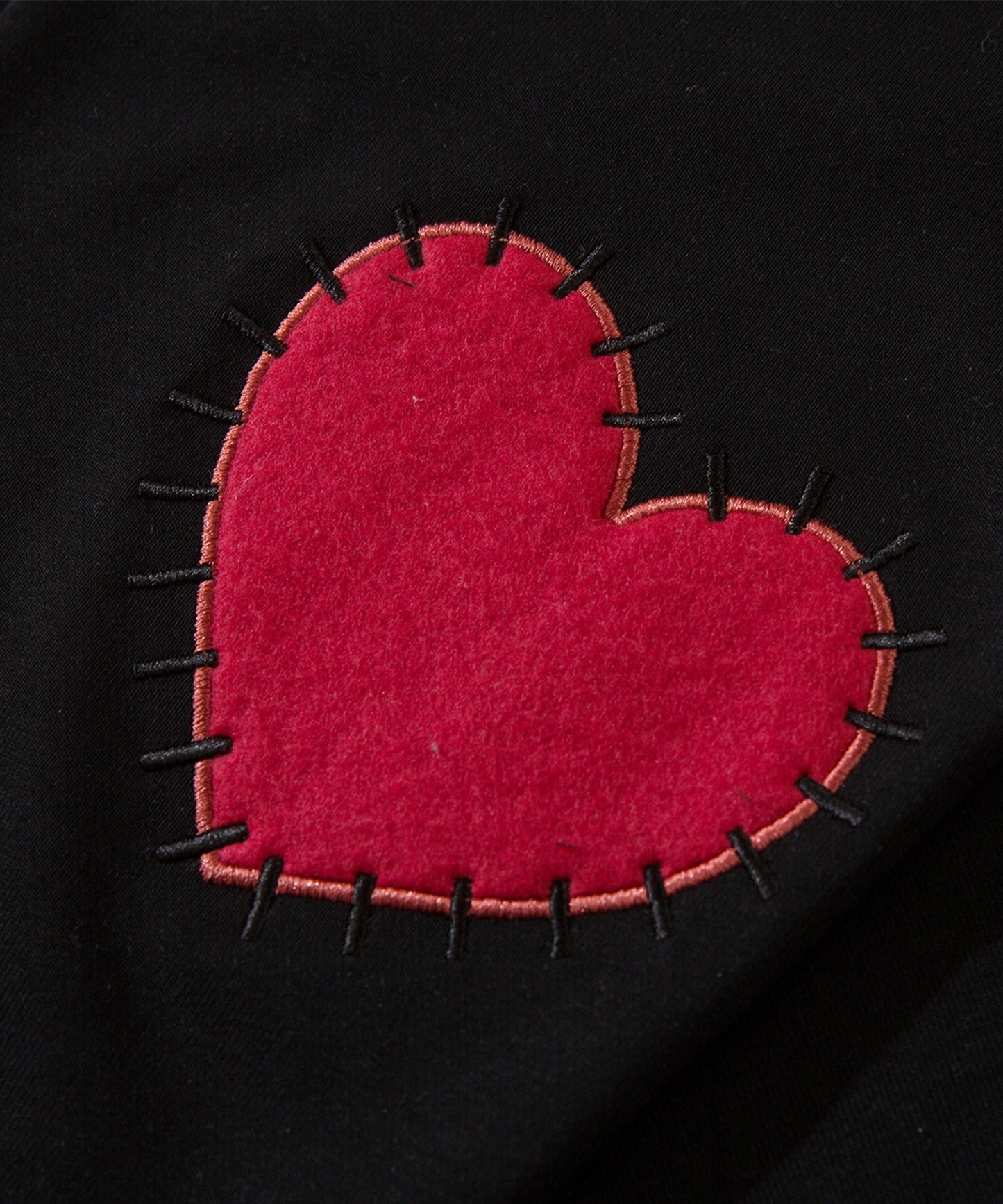 【HOOK -original- 】ハート肘パッチ刺繍スウェット