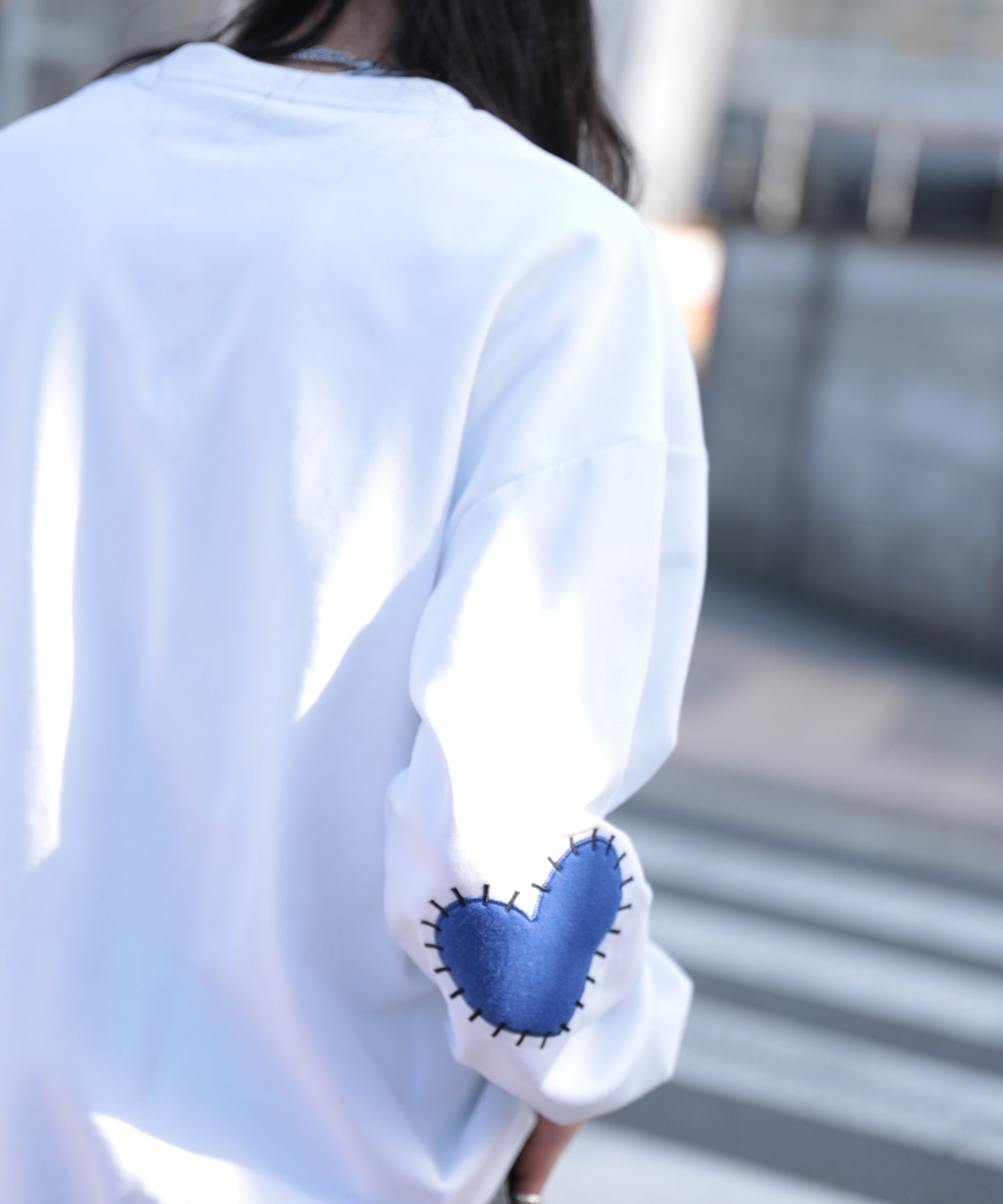 【HOOK -original- 】ハート肘パッチ刺繍スウェット
