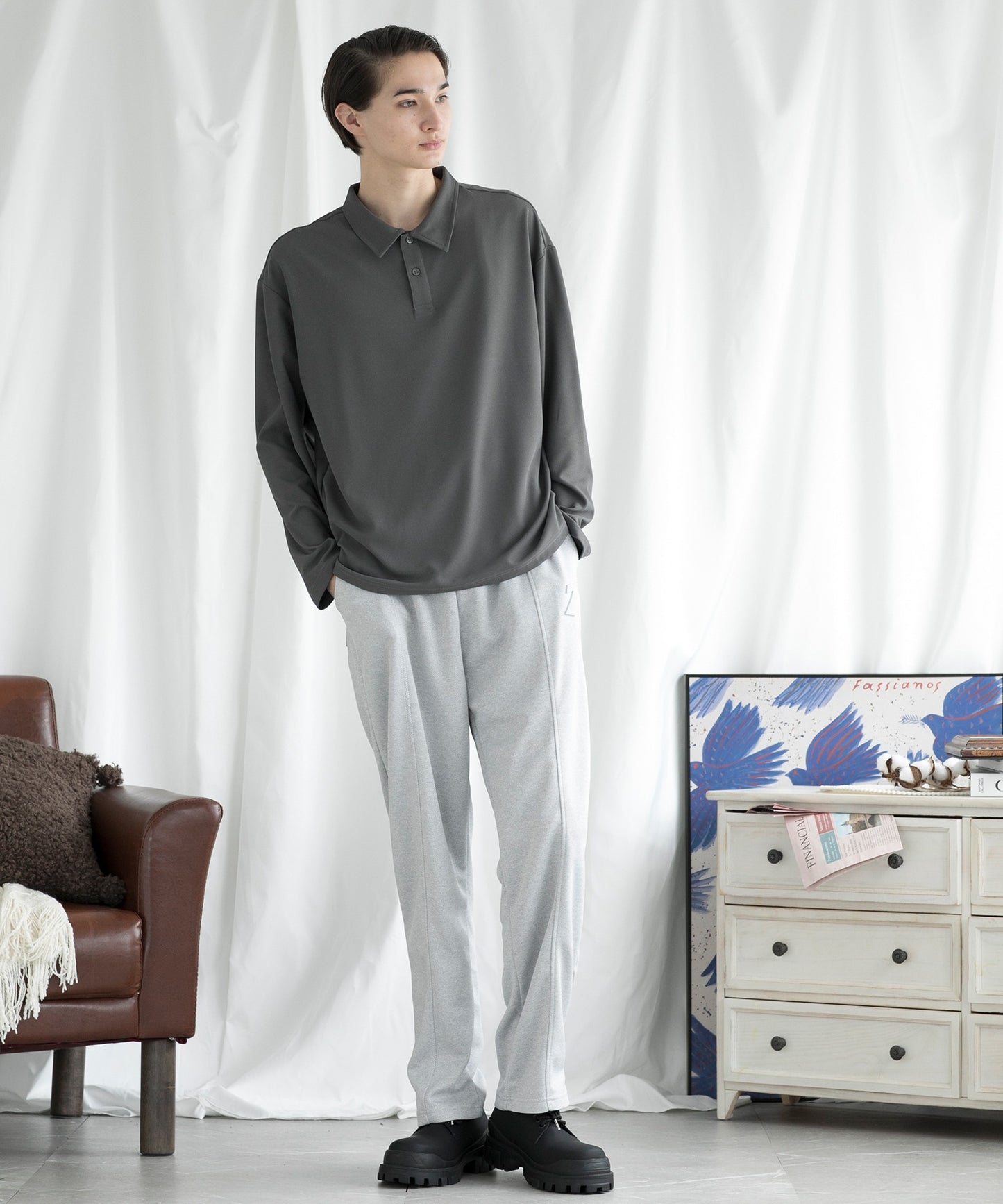 【aimoha MEN】STRETCH SLIM FIT PANTS ストレッチスリムフィットパンツ