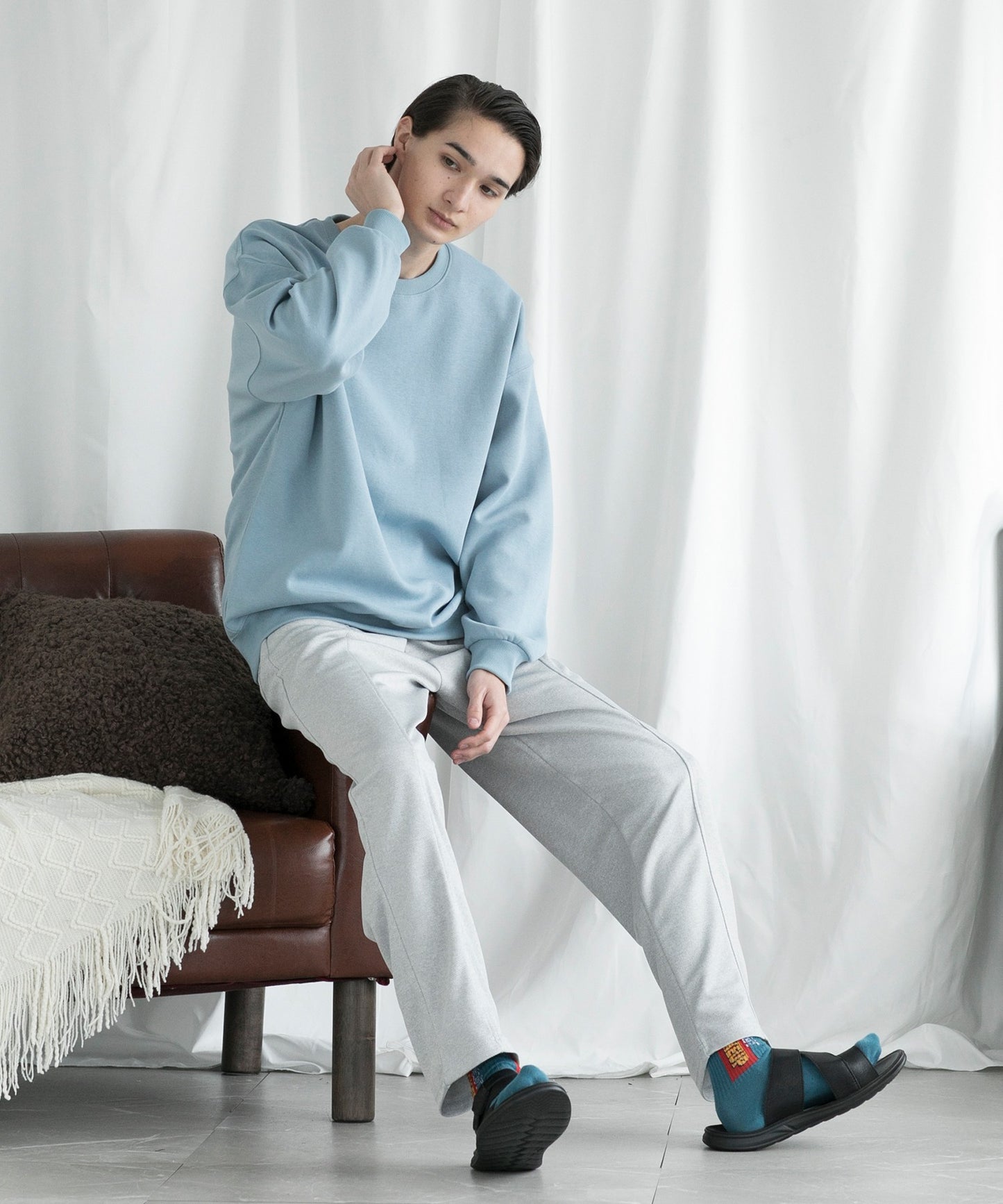 【aimoha MEN】STRETCH SLIM FIT PANTS ストレッチスリムフィットパンツ