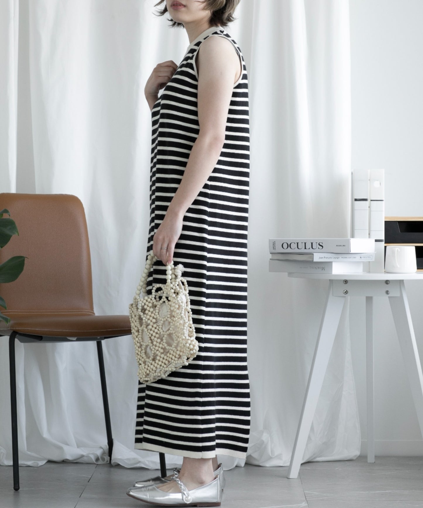 【BANICO】Uネックノースリーブ ワンピース