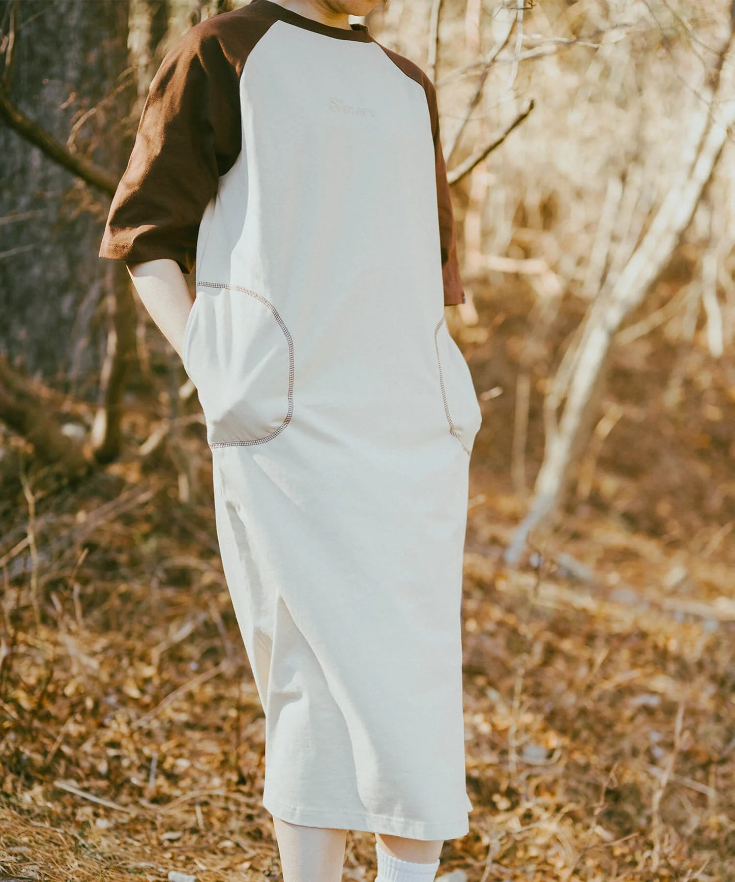 S'more/Bicolor T-shirt dress バイカラーワンピース