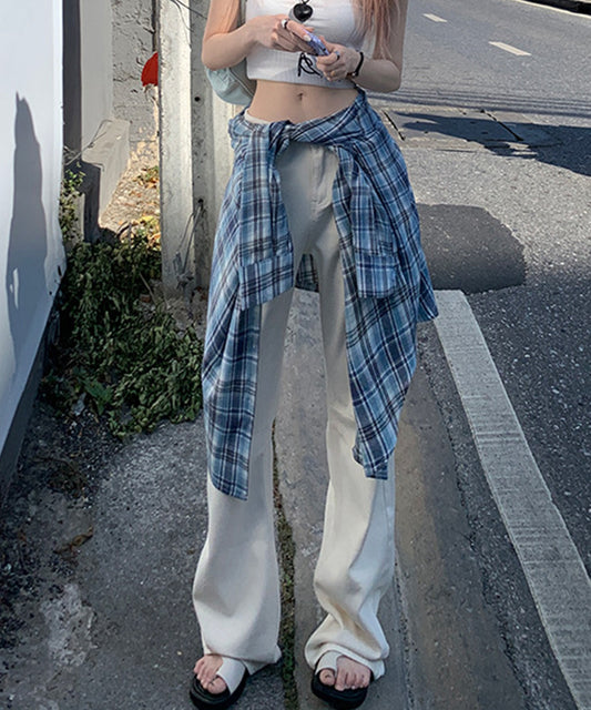 アメリカ風ゆったりロング丈デニムパンツ