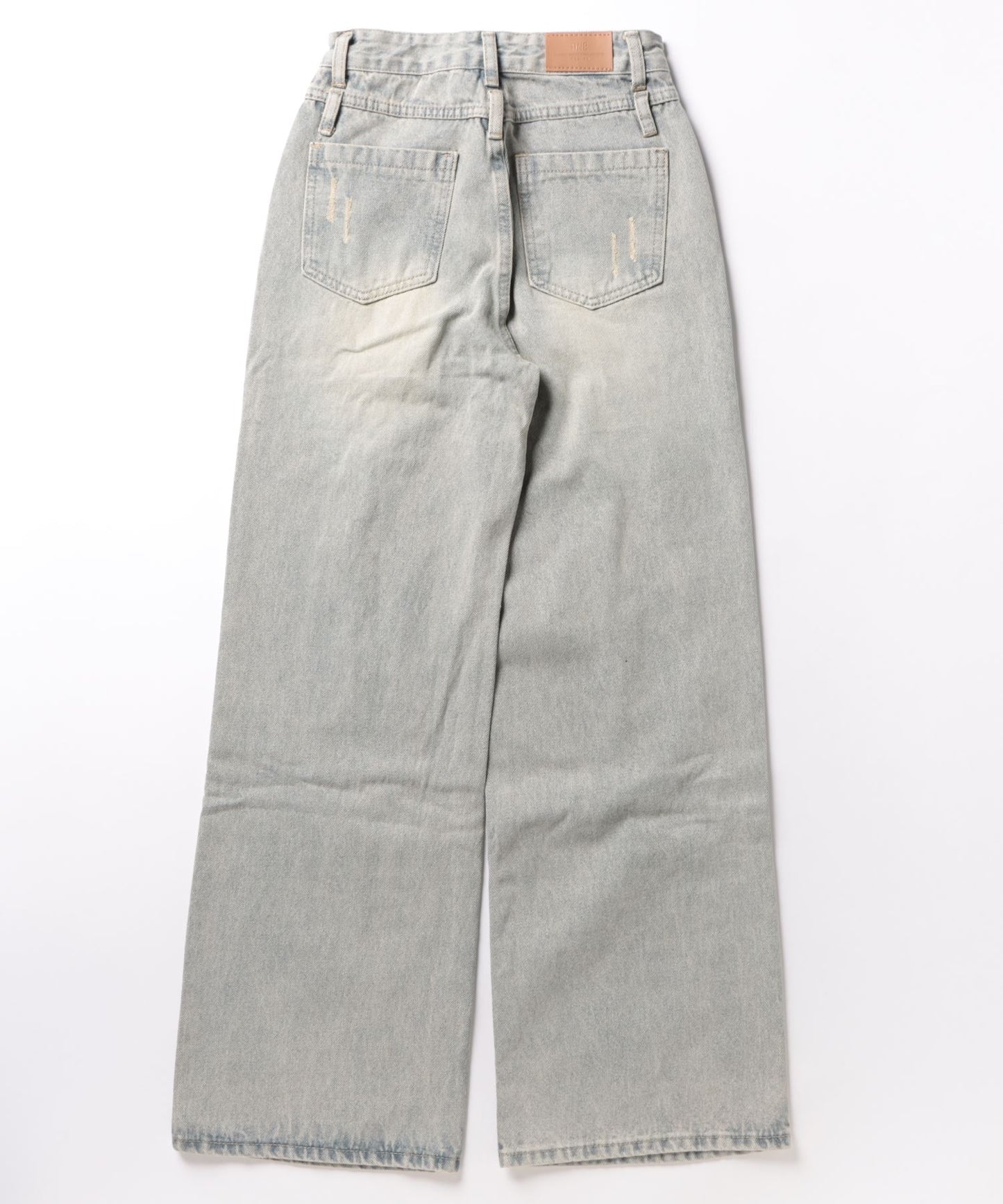 【HOOK】for girls Damaged Wash Wide Denim Pants