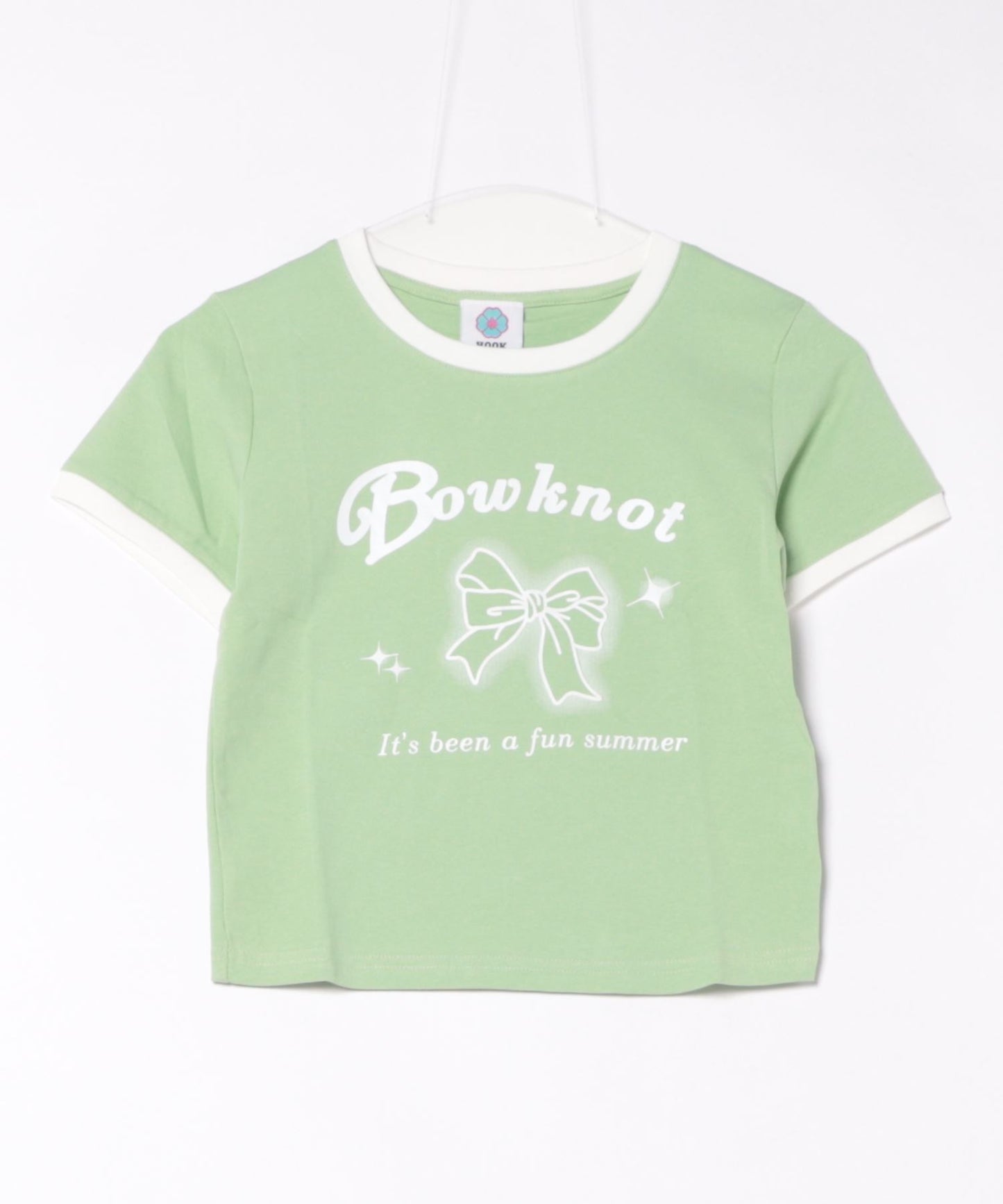 【HOOK】for girls リボンプリントリンガーtシャツ