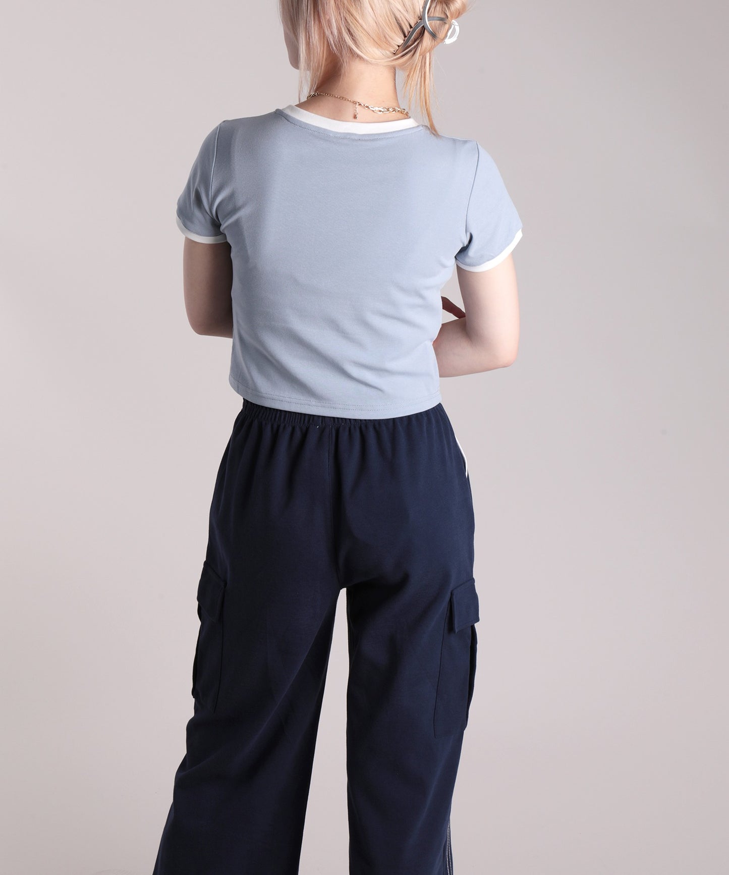 【HOOK】for girls リボンプリントリンガーtシャツ