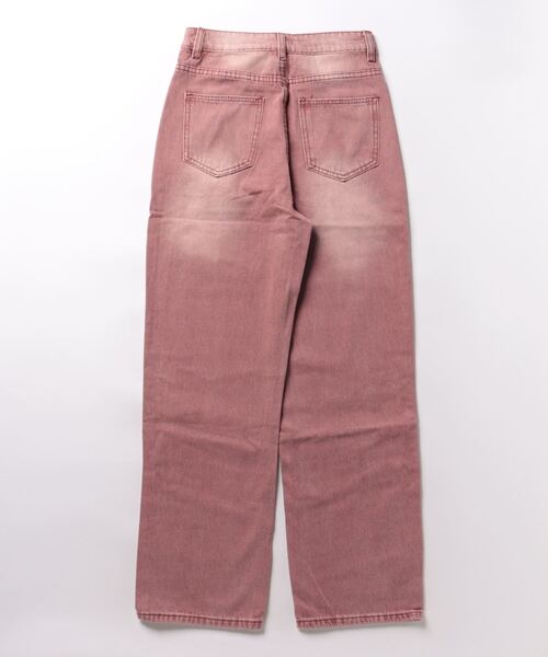 【HOOK】for girls ウォッシュデニムワイドパンツ