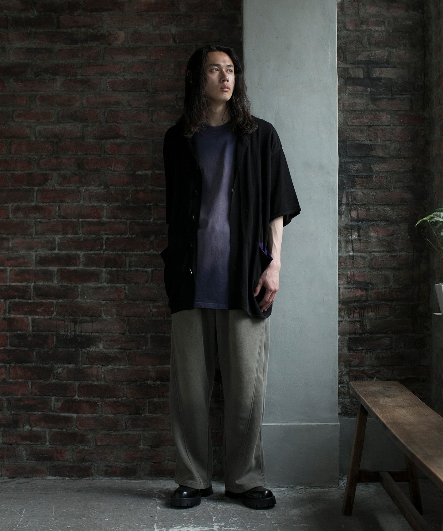【aimoha neo】CONTRAST POCKETS KNIT SHIRT