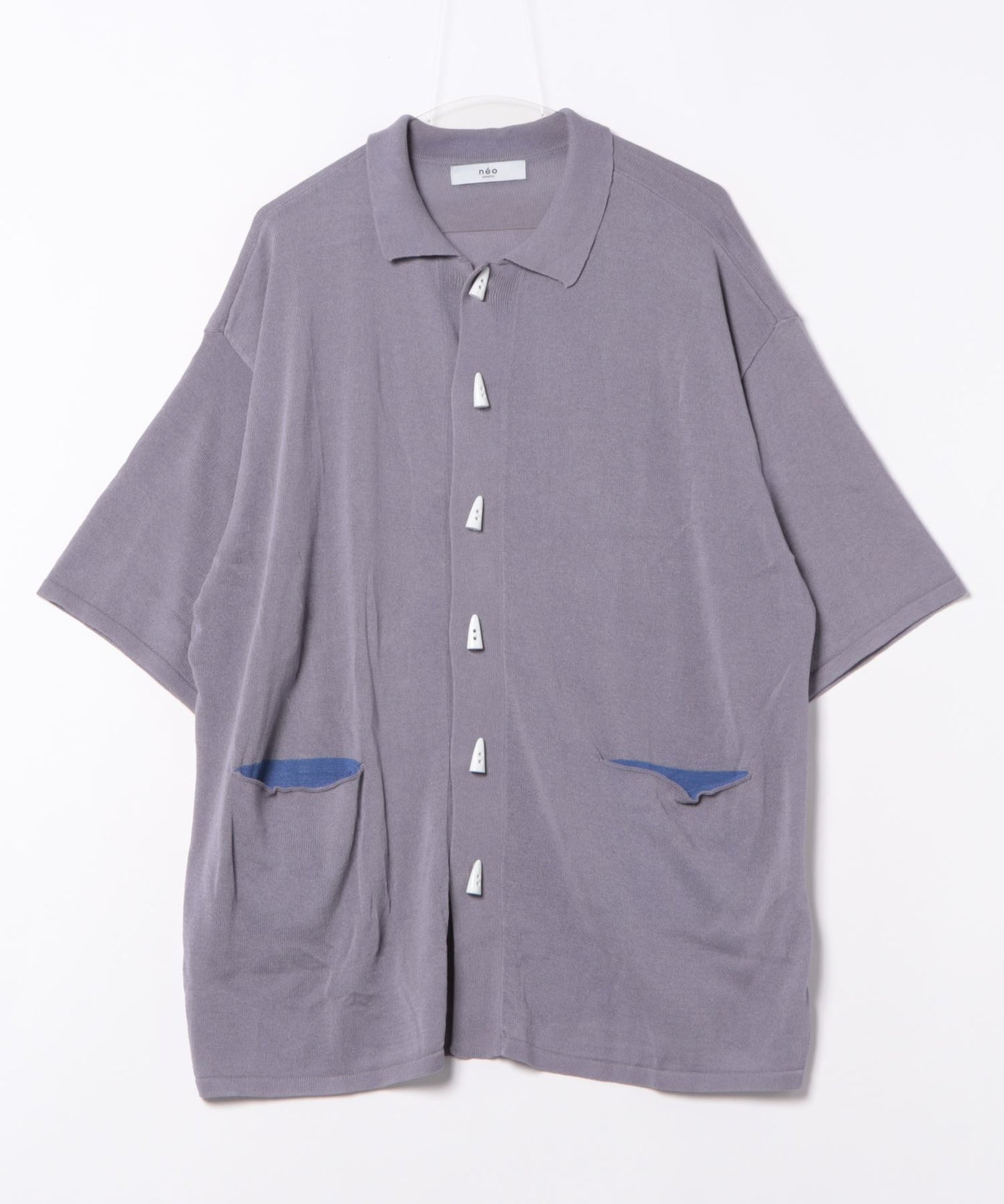 【aimoha neo】CONTRAST POCKETS KNIT SHIRT