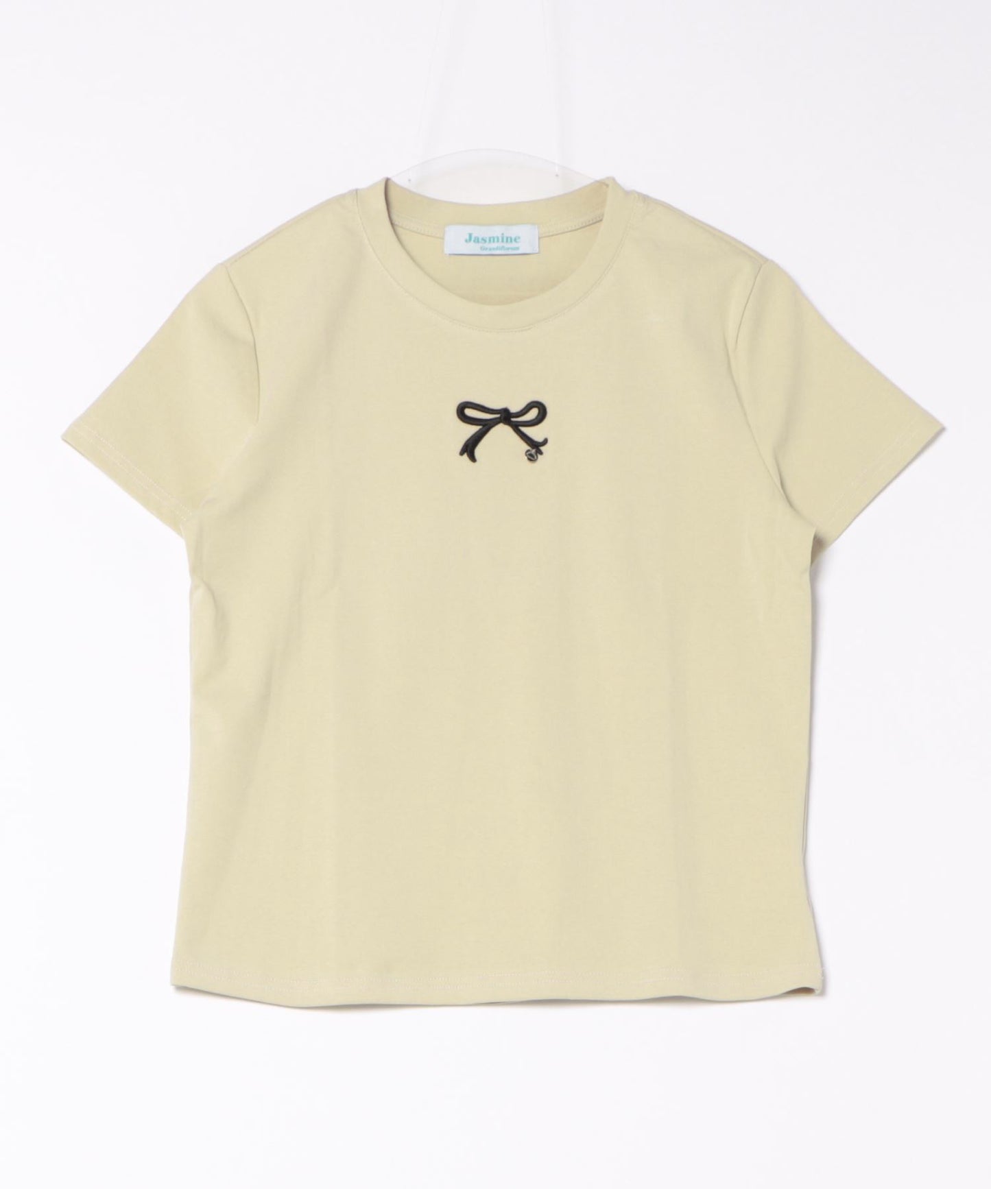 【Jasmine】リボン刺しゅう半袖Tシャツ
