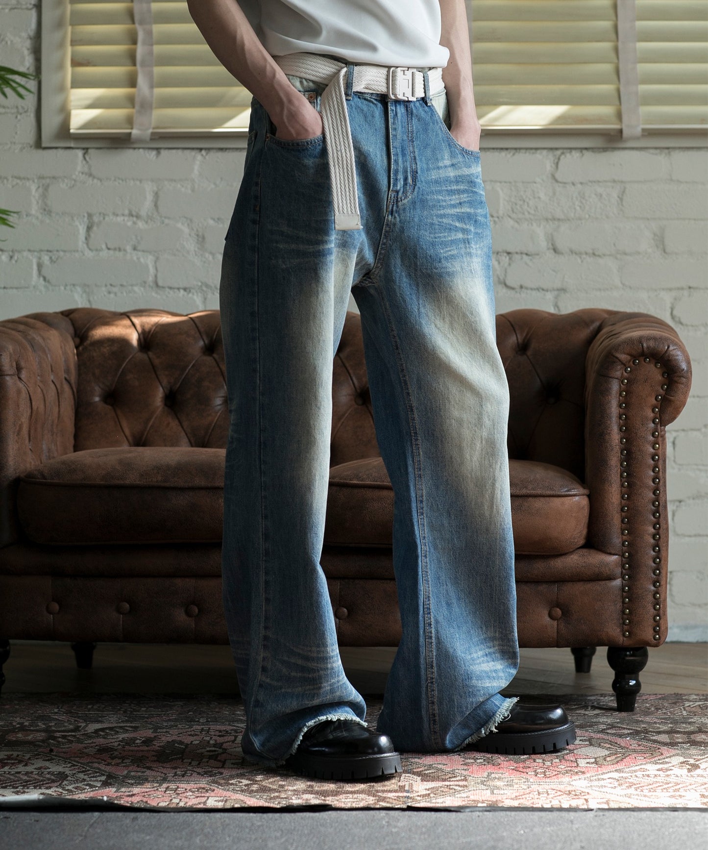 【aimoha neo】VINTAGE WASH RELAXED FIT DENIM