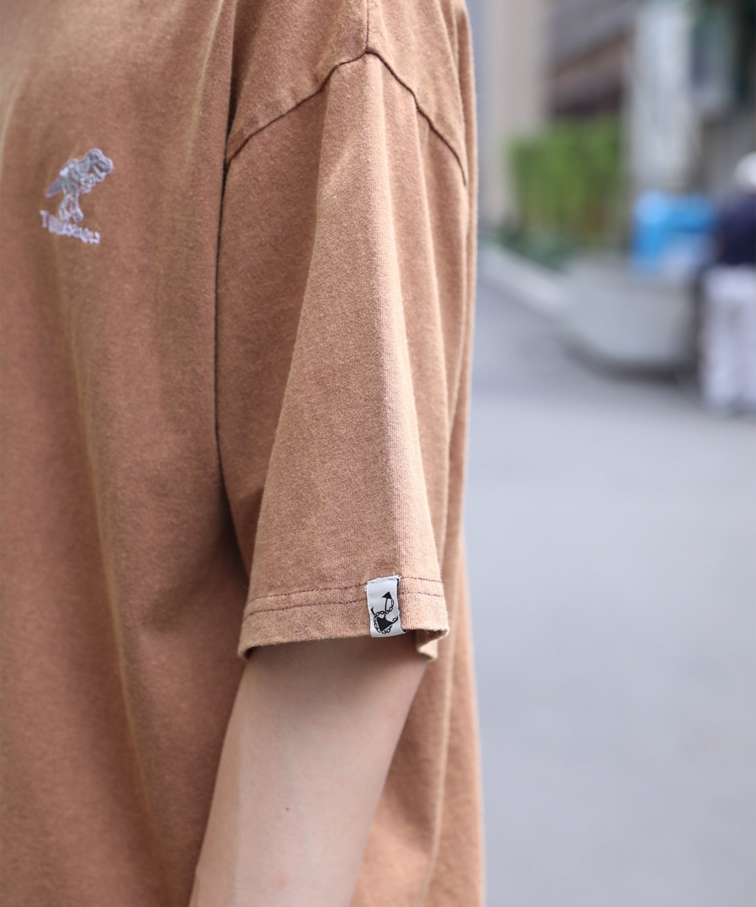 【HOOK -original- 】恐竜刺繍ウォッシュ半袖TEE