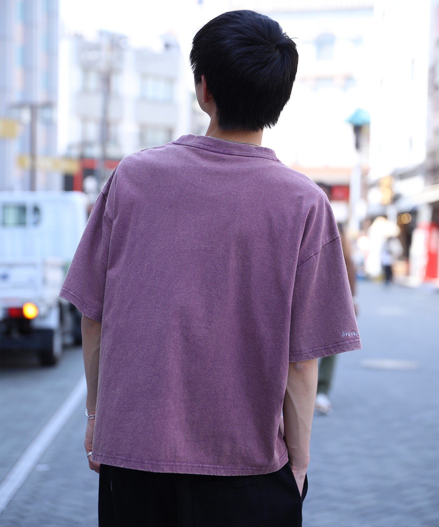 【HOOK -original- 】恐竜刺繍ウォッシュ半袖TEE