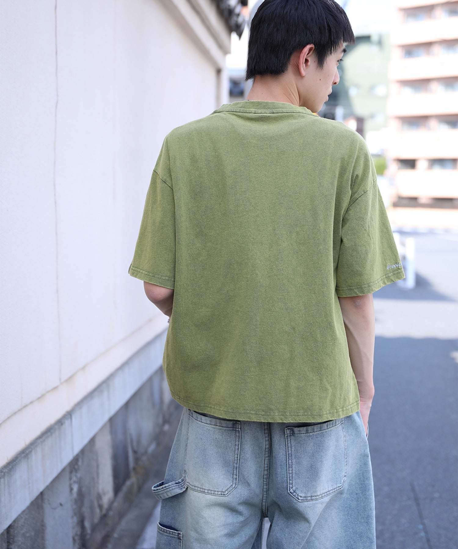 【HOOK -original- 】恐竜刺繍ウォッシュ半袖TEE