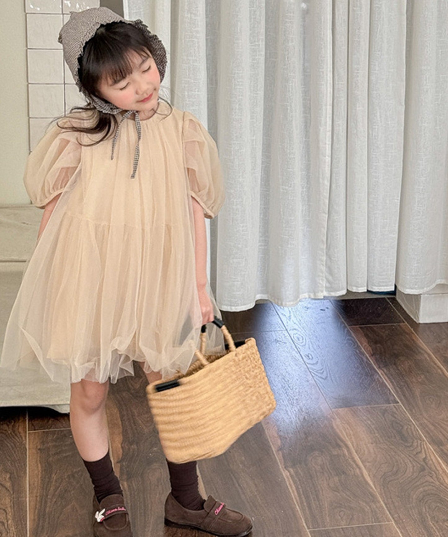 【aimoha-KIDS-】メッシュワンピース