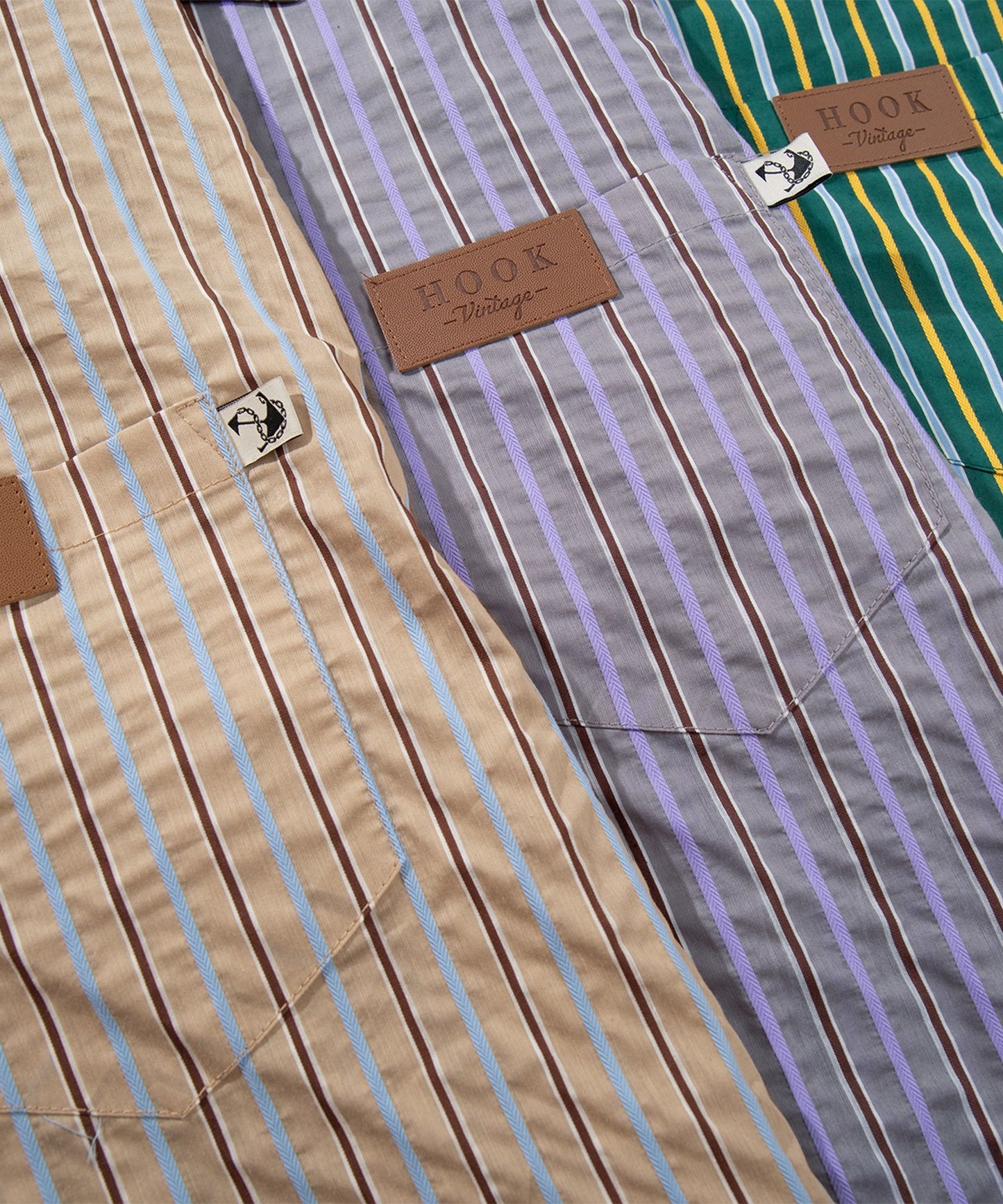 HOOK -original- 古着風レトロ調テーラードカラーデザインシャツ