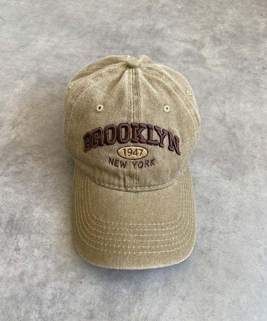 HOOK -original- BROOKLYN アメカジ立体刺繍ウォッシュコットンキャップ