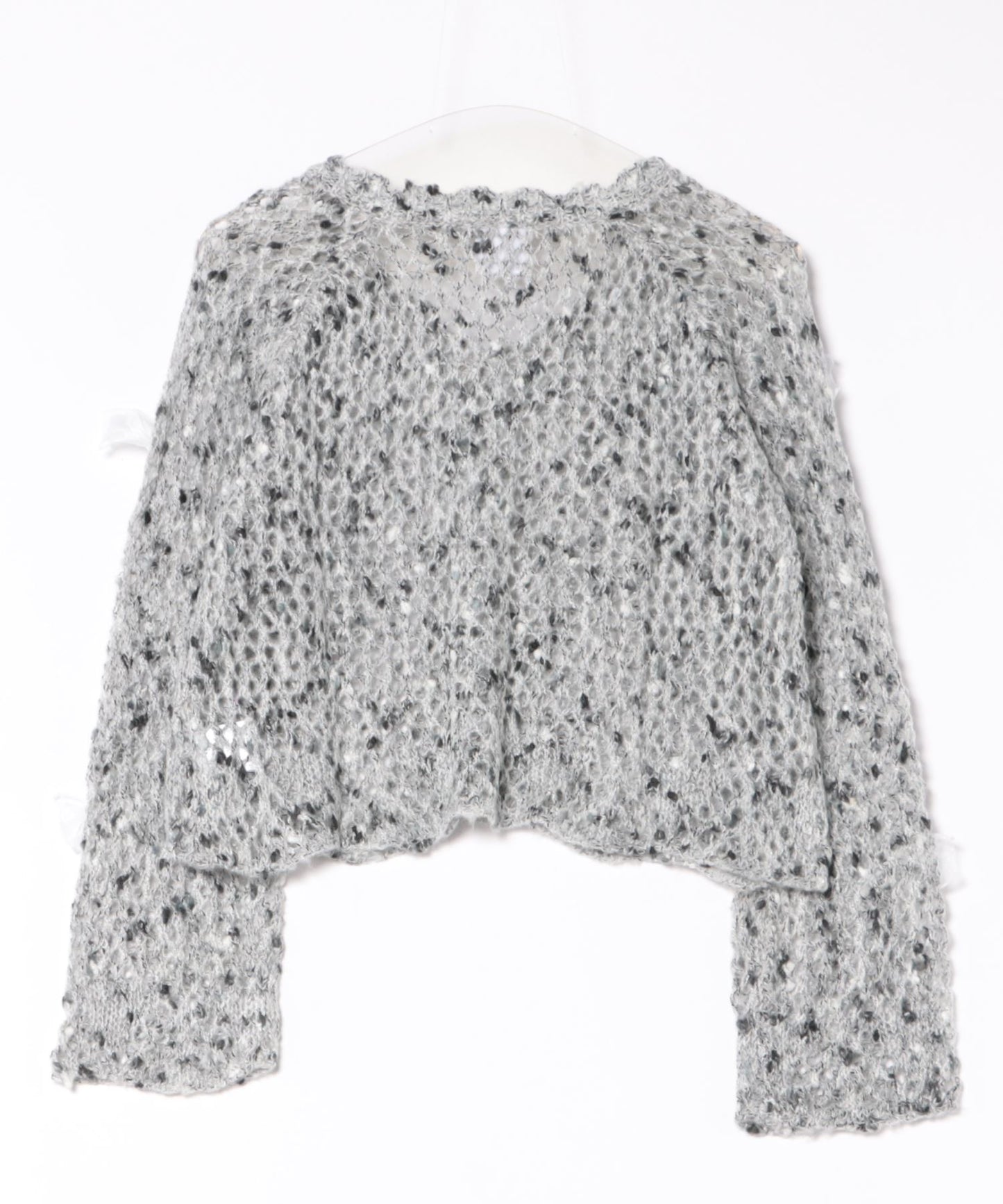【HOOK】for girls シフォンリボンたっぷり透かしニットプルオーバー