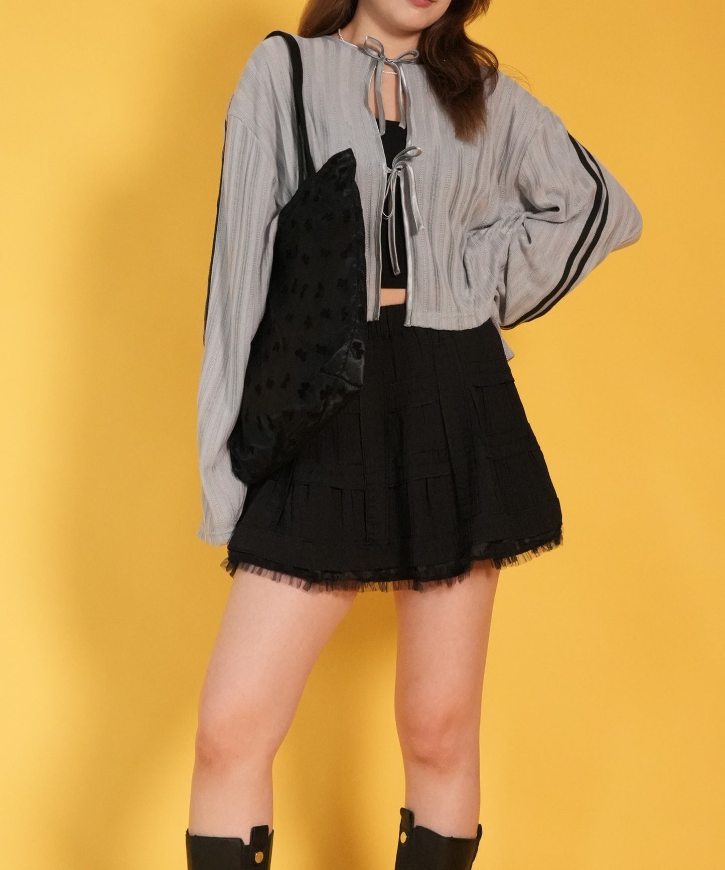 【HOOK】for girls チュールフリル鳥籠ミニスカート