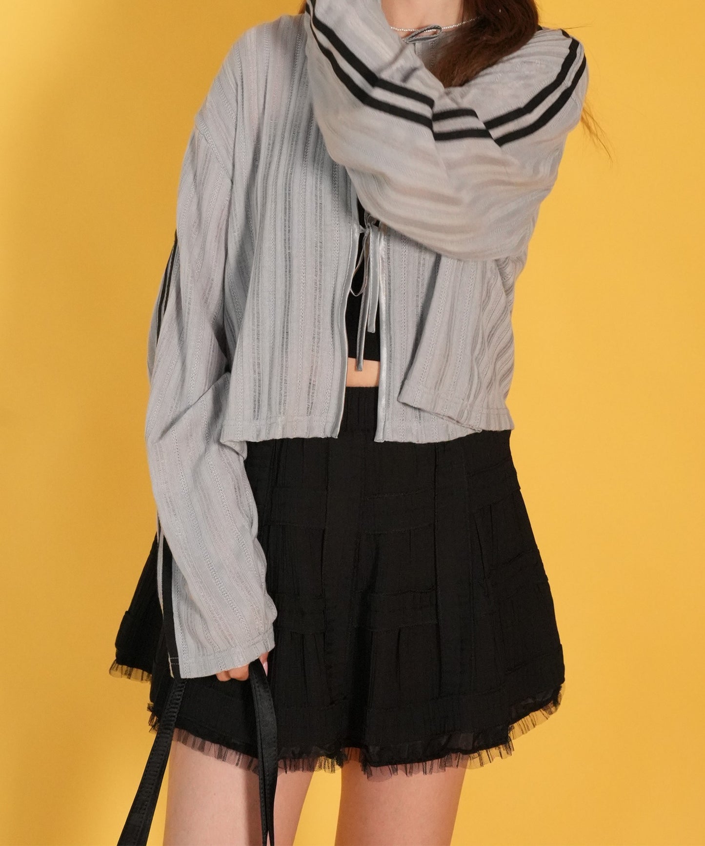 【HOOK】for girls チュールフリル鳥籠ミニスカート