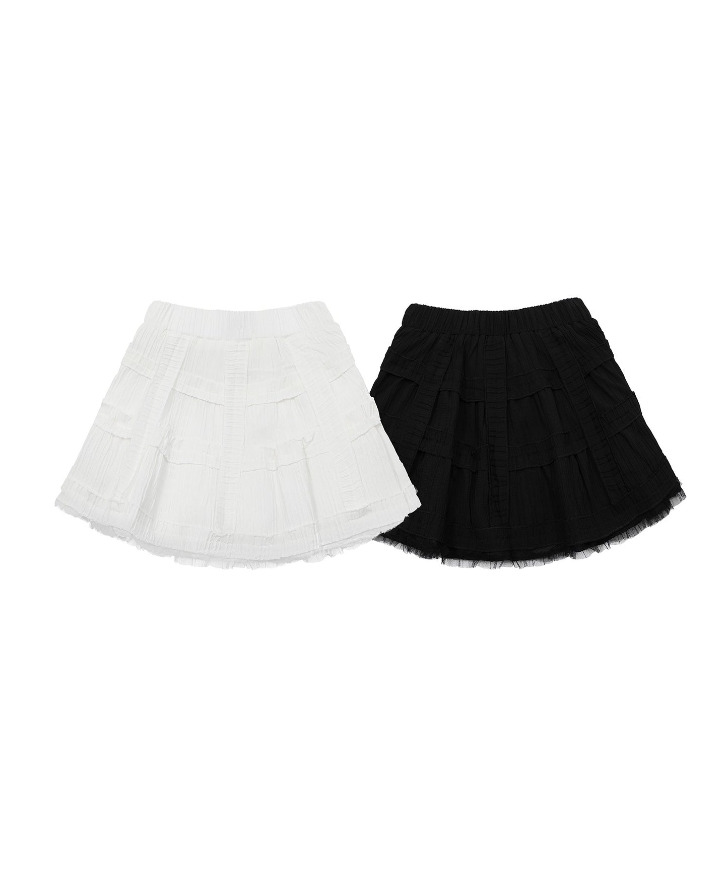 【HOOK】for girls チュールフリル鳥籠ミニスカート