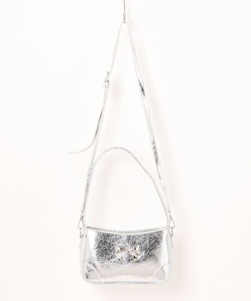 【HOOK】for girls リボンモチーフホログラム脇下バッグ 2WAYショルダーバッグ