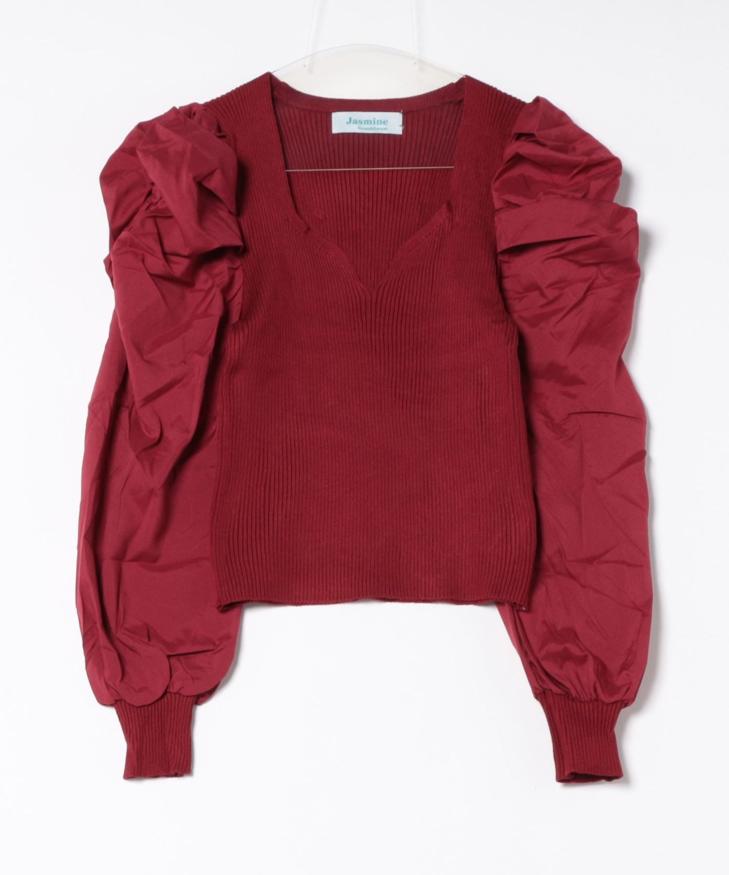 【Jasmine】Vネックパワショルニットプルオーバー