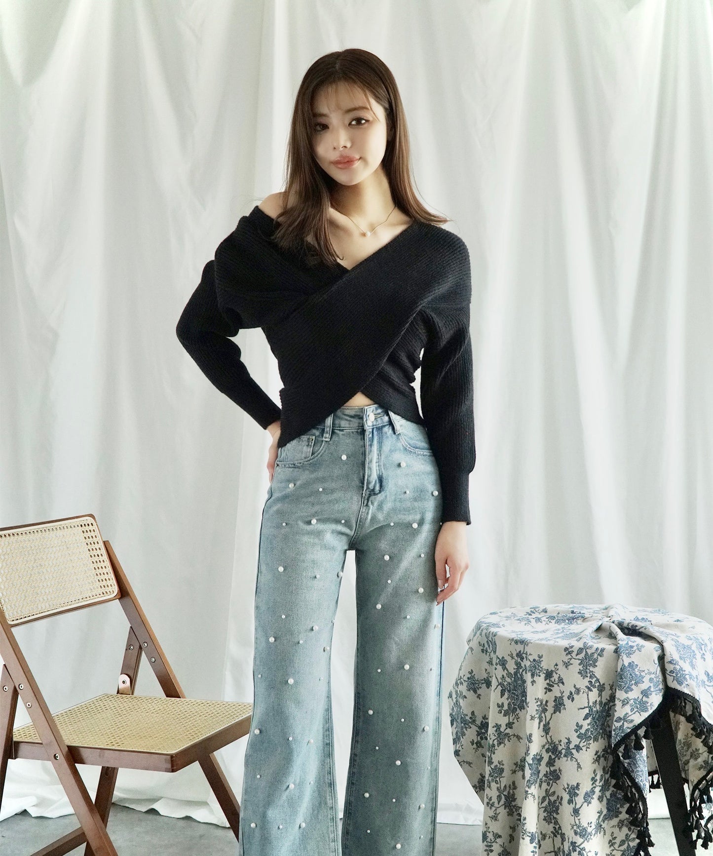 【Jasmine】2WAYニットプルオーバー