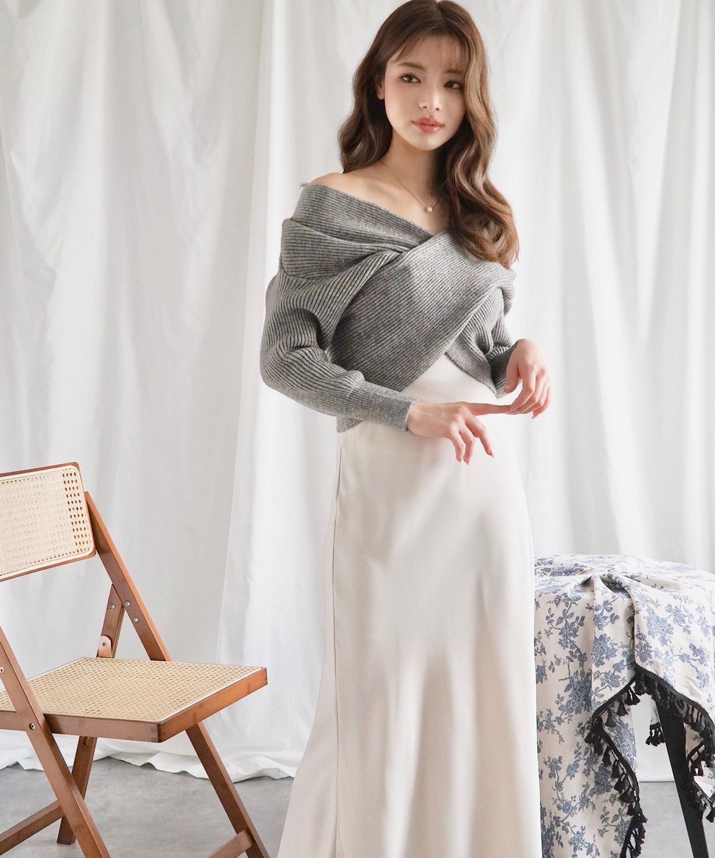 【Jasmine】2WAYニットプルオーバー