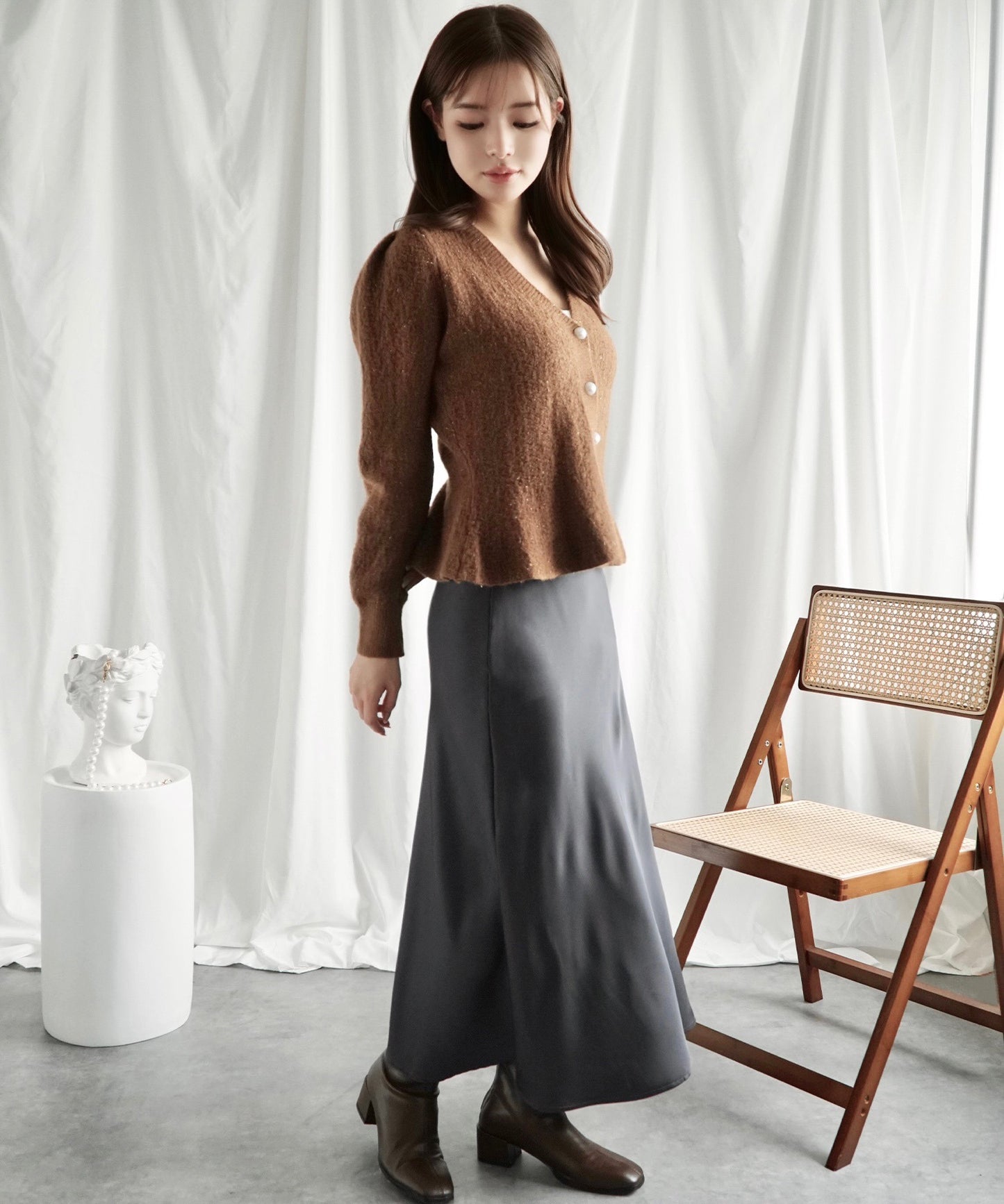 【Jasmine】フレアショート丈カーディガン