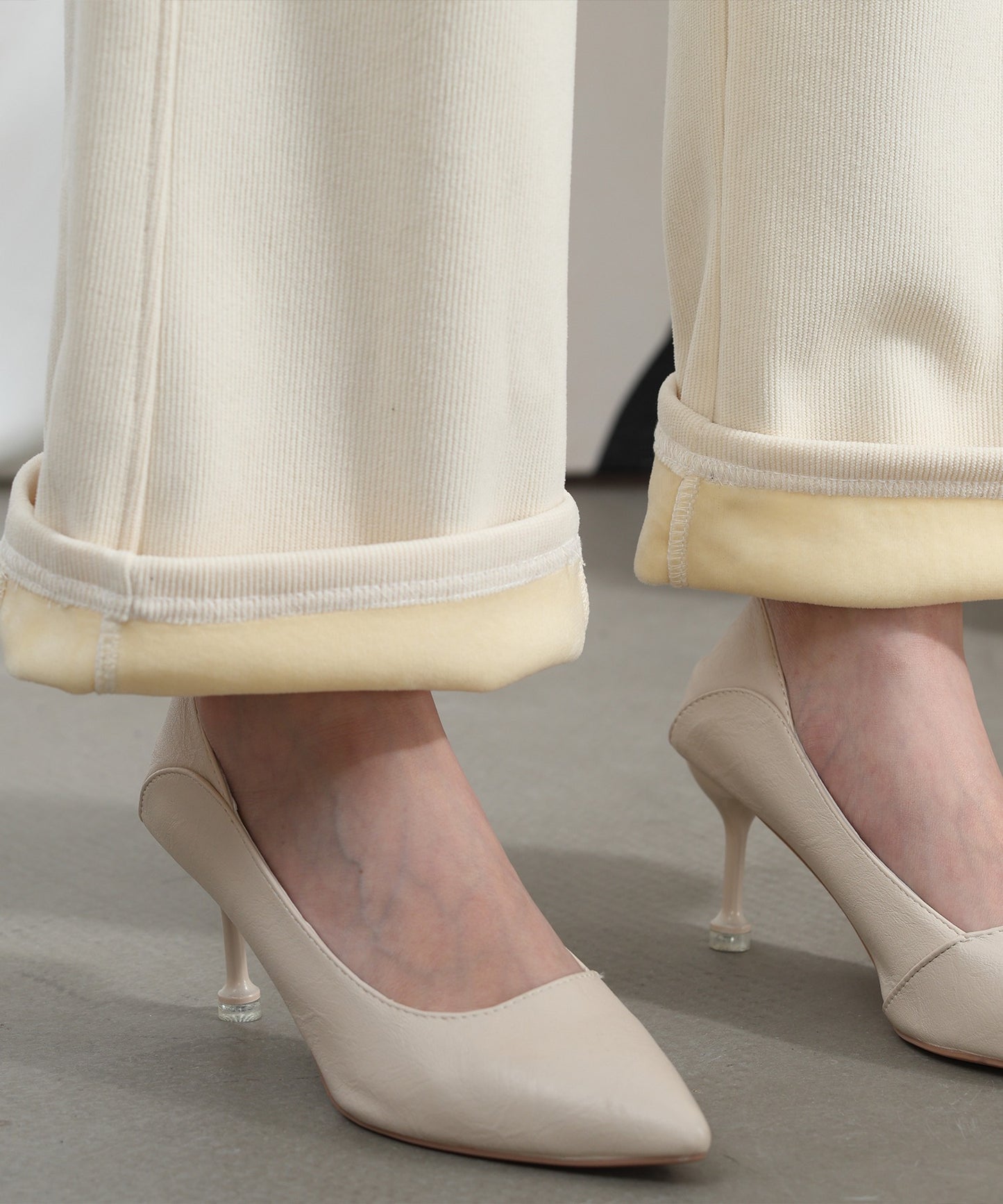 【Aimoha】冬用フリースストレートパンツ