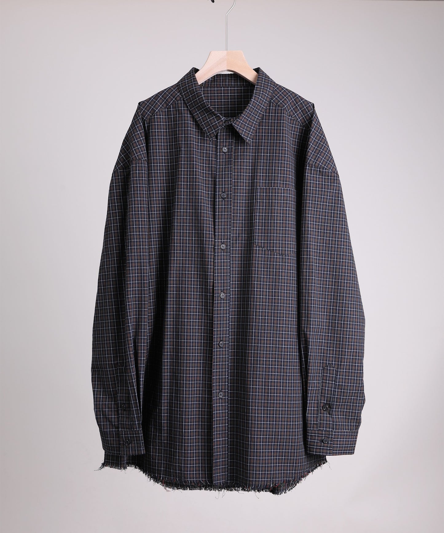 【aimoha neo】Distressed Vintage Checkered Oversized Shirt