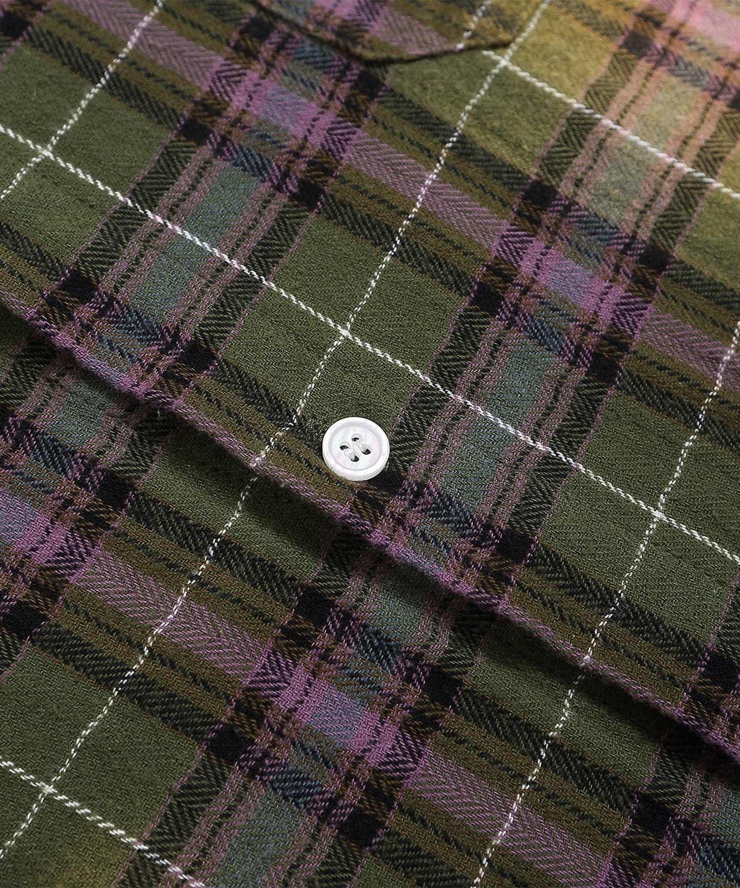 HOOK -select- 配色コーデュロイ襟ブリーチ加工チェック柄シャツ