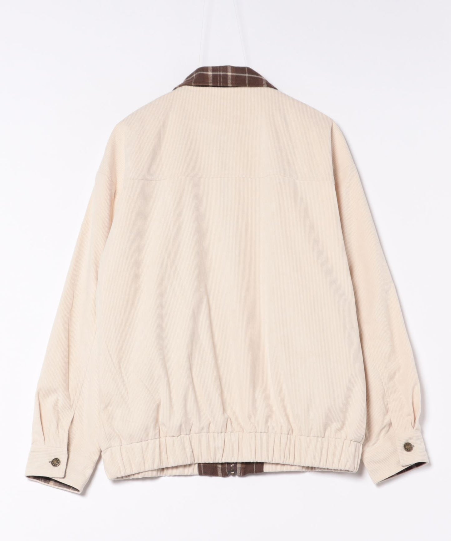 HOOK -select- チェック柄異素材切り替えコーデュロイコーチジャケット